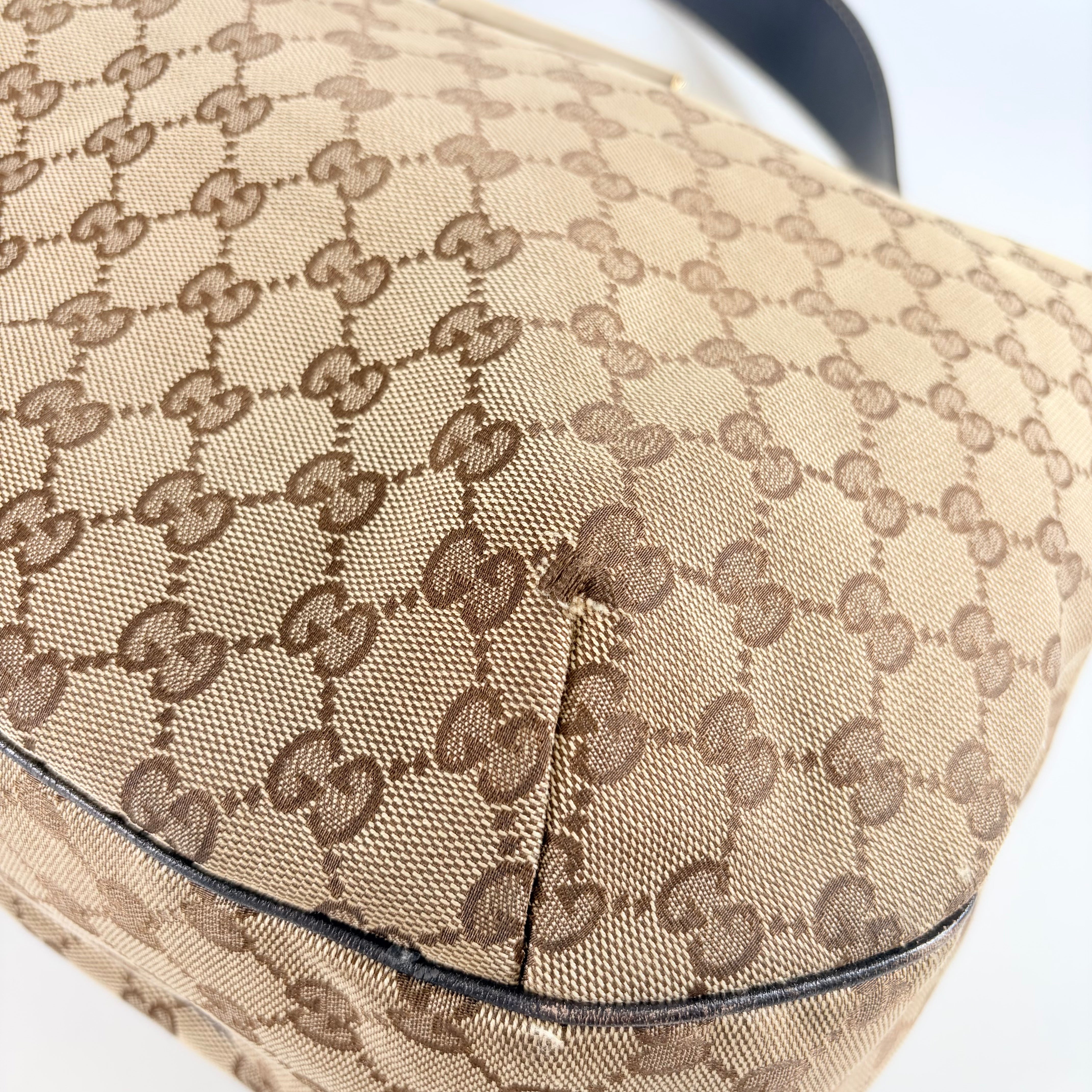 2607 secondhand GUCCI Web GG Canvas Hobo Shoulder Bag