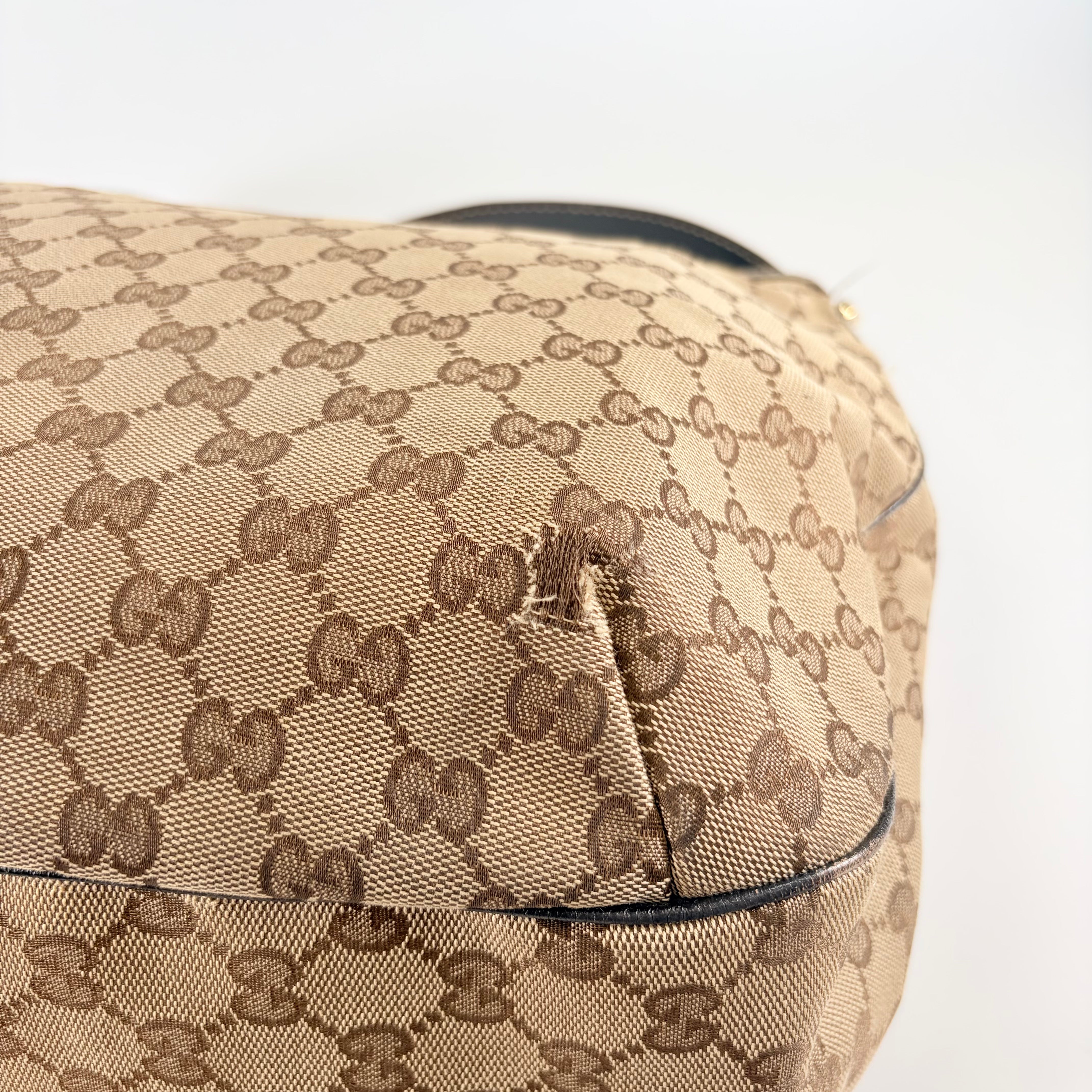 2607 secondhand GUCCI Web GG Canvas Hobo Shoulder Bag
