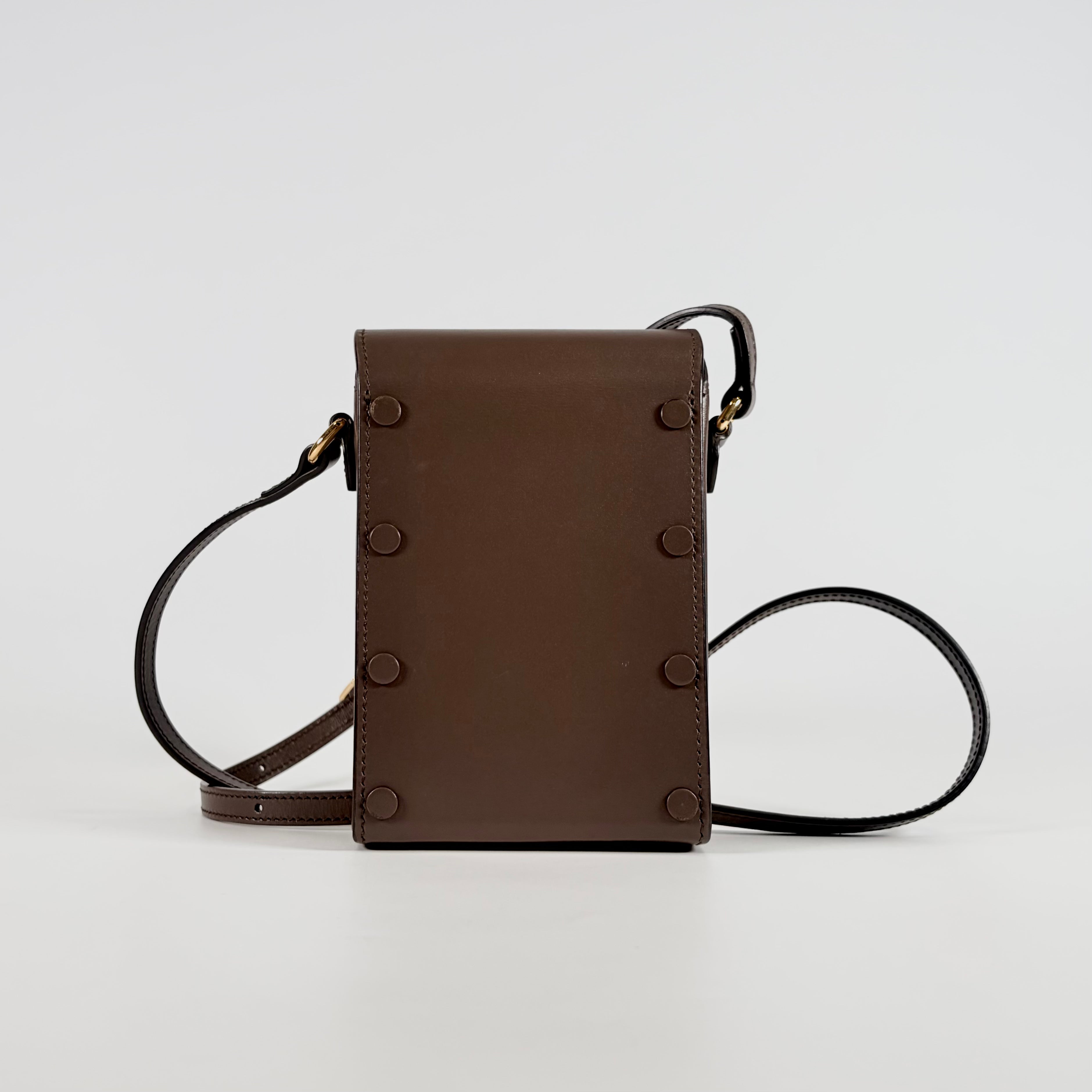 2607 secondhand GUCCI 625615 Horsebit Shoulder bag Brown leather 416