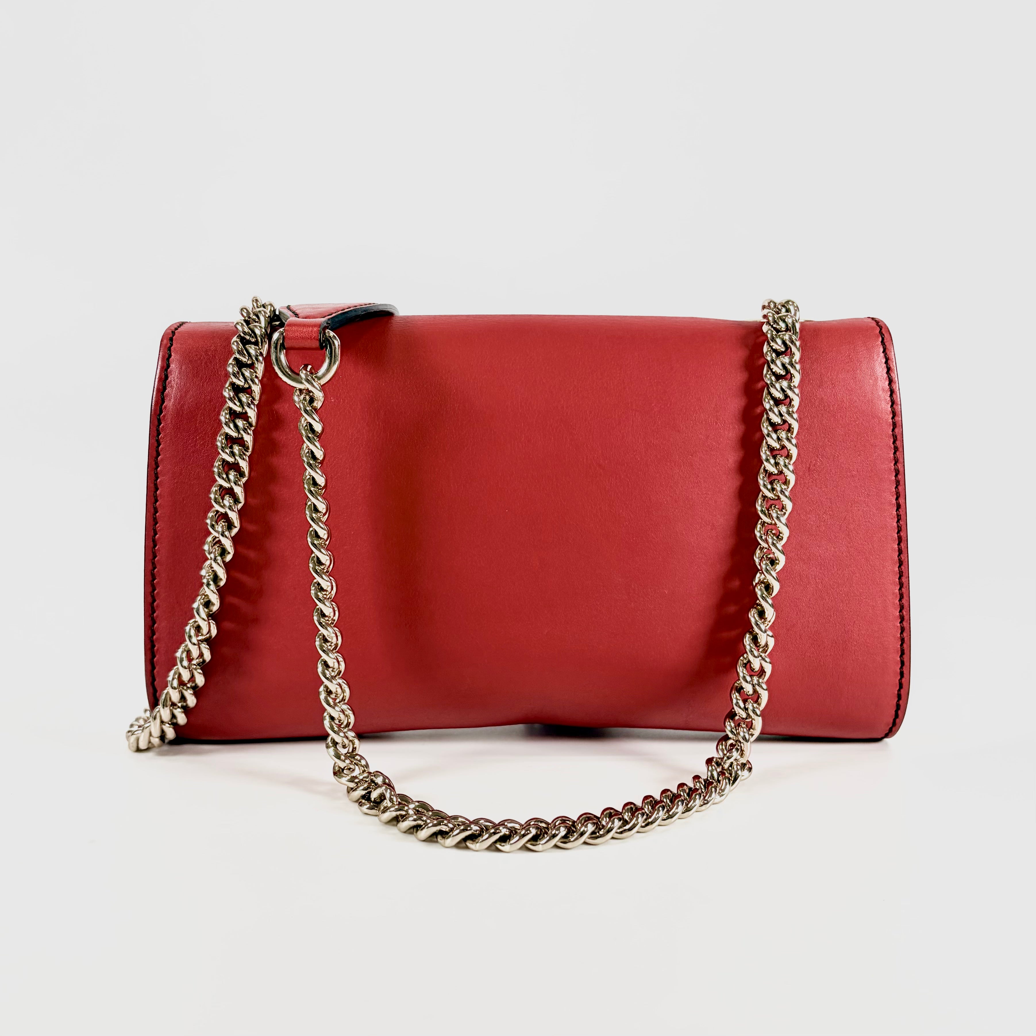 2506 GUCCI PVC Coated Canvas Shoulder Bag Red Beige/Multicolor