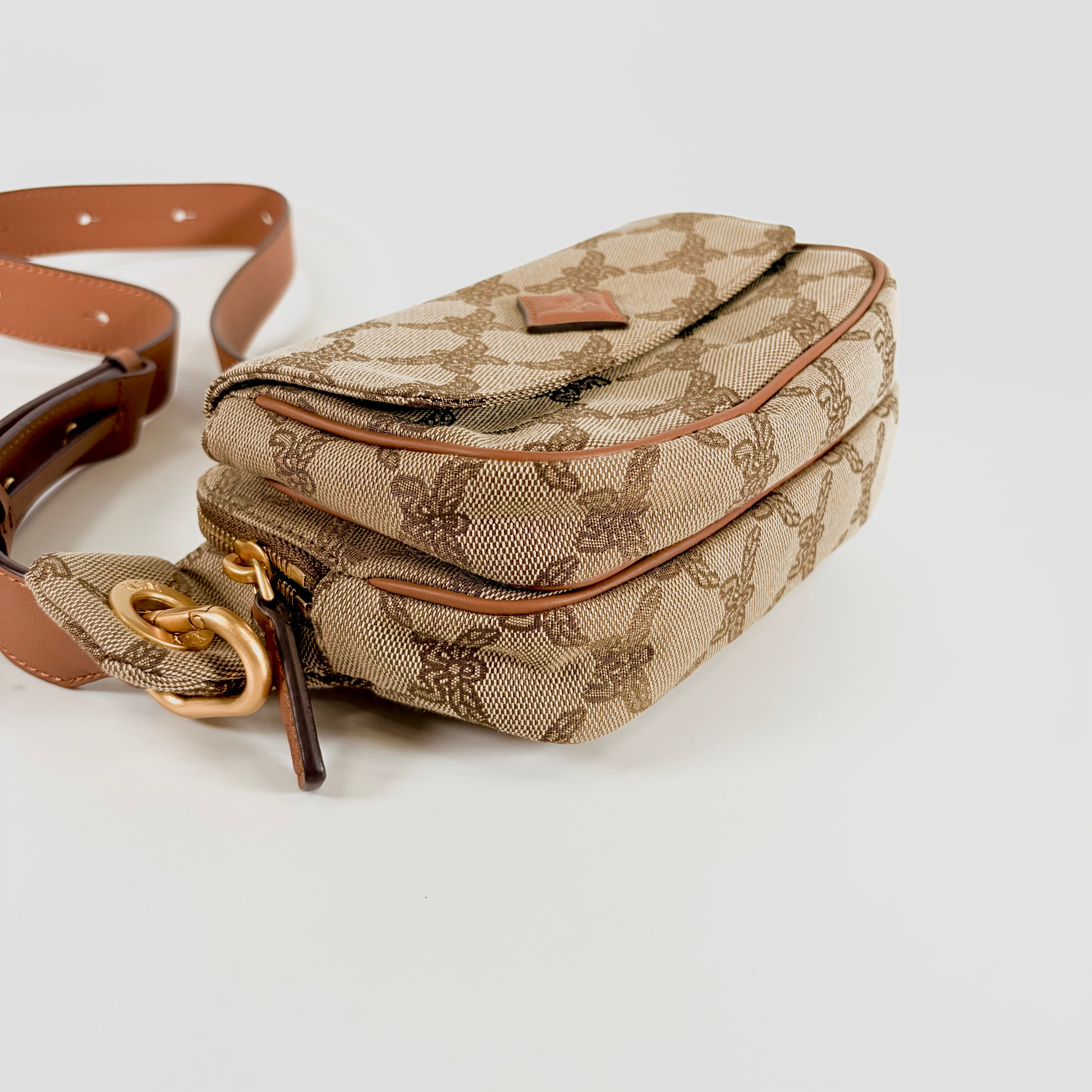 2607 secondhand MCM canvas Waist pouch