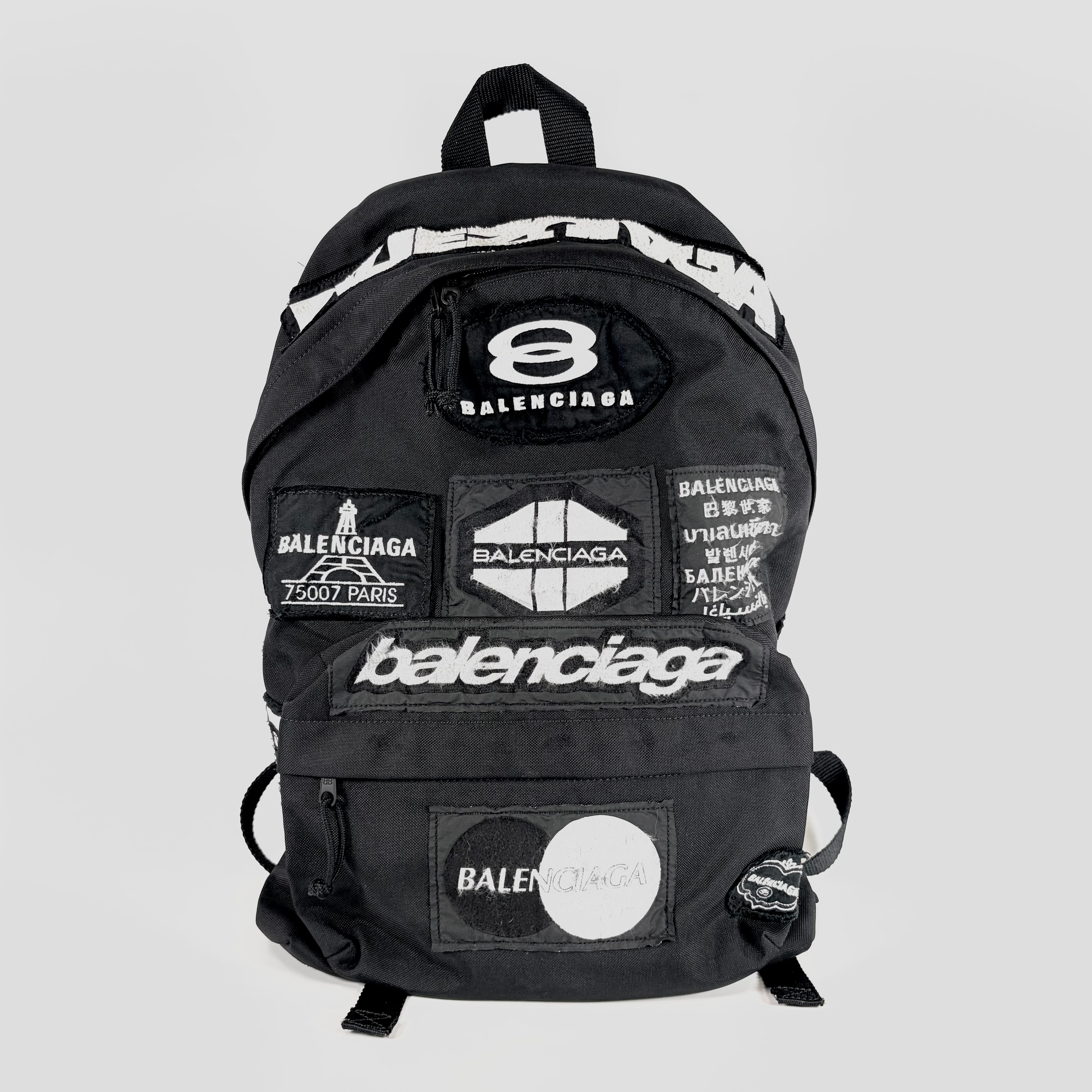 2607 secondhand BALENCIAGA canvas backpack black