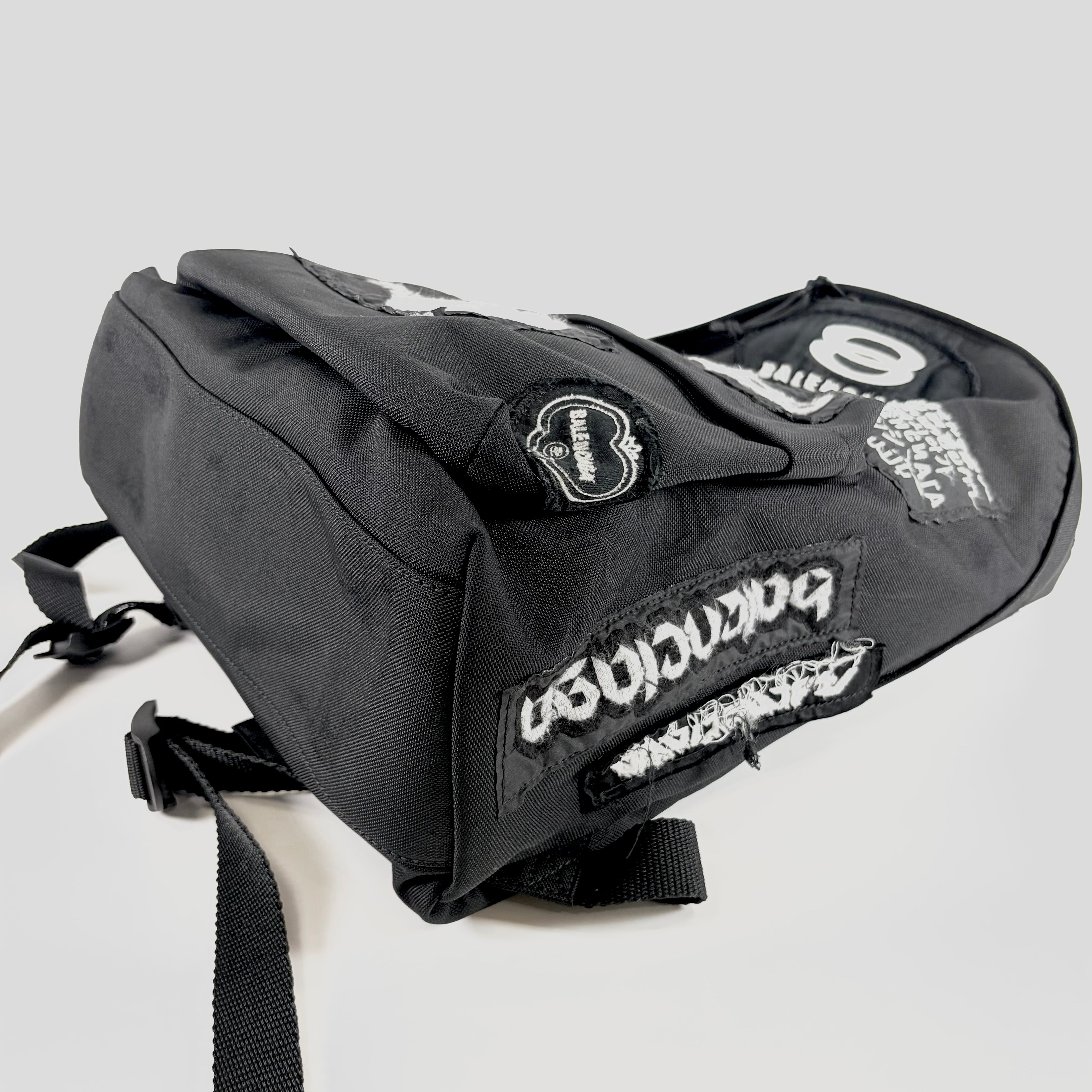 2607 secondhand BALENCIAGA canvas backpack black