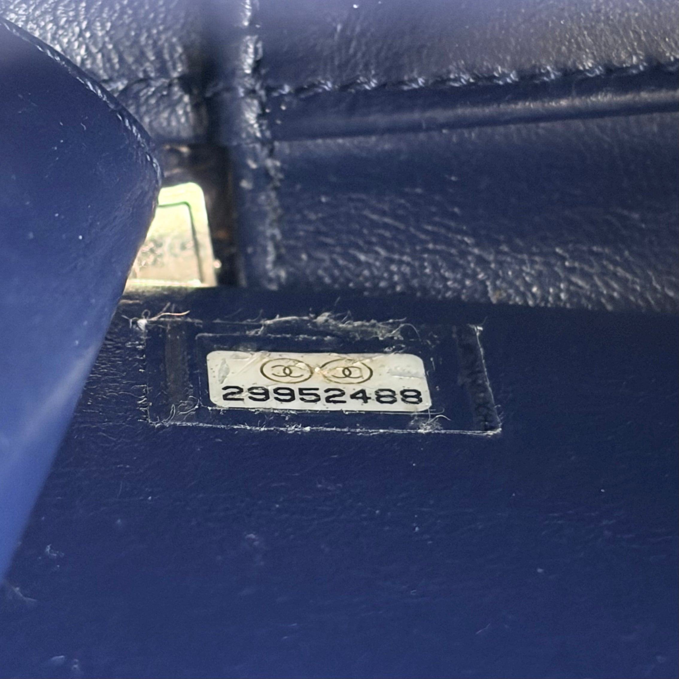 2607 secondhand CHANEL Philly Gri 2WAY Vanity bag Navy lambskin gold metal fittings 29