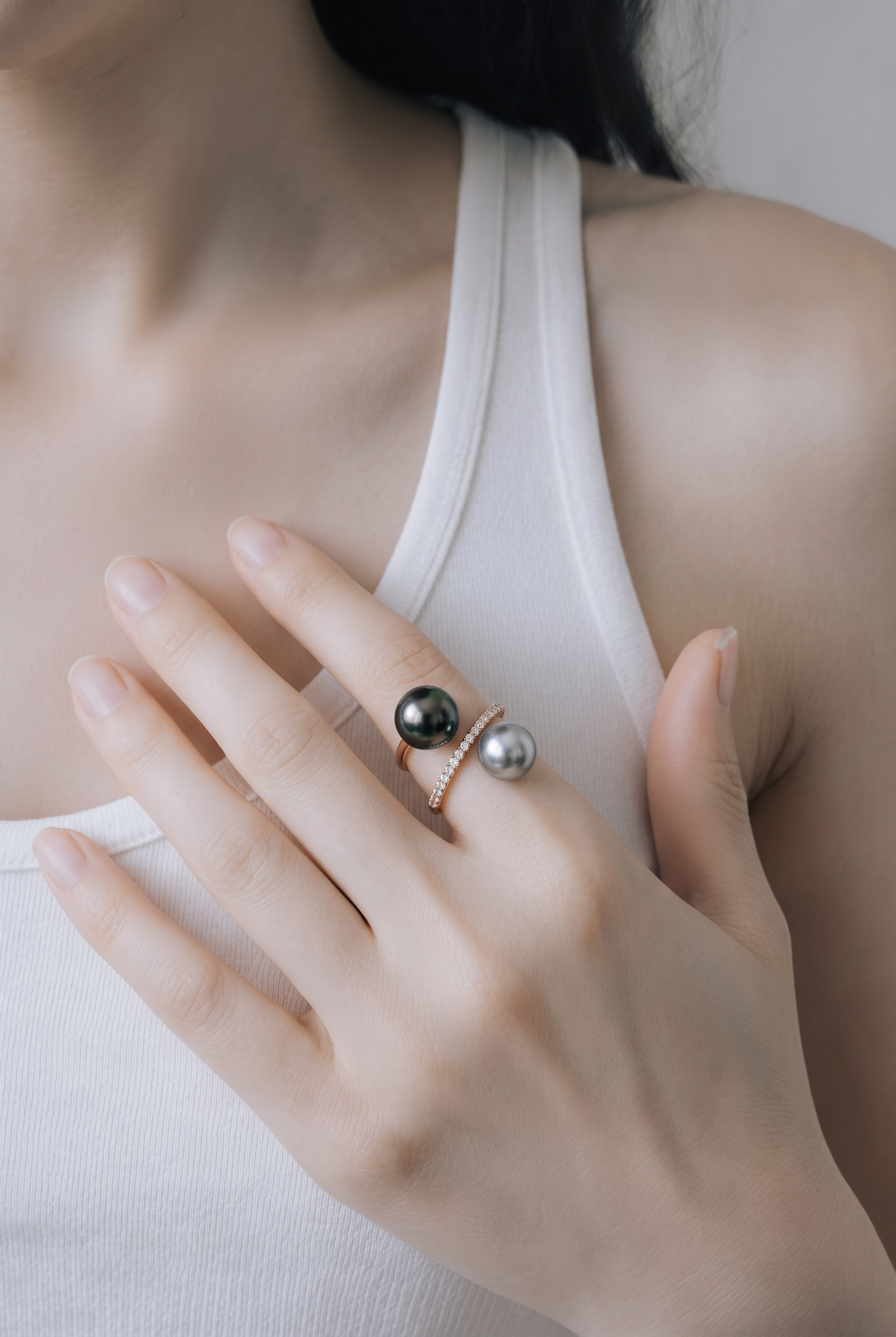 2608 secondhand K18RG ring Pearl 10㎜/D0.29ct　6.8g