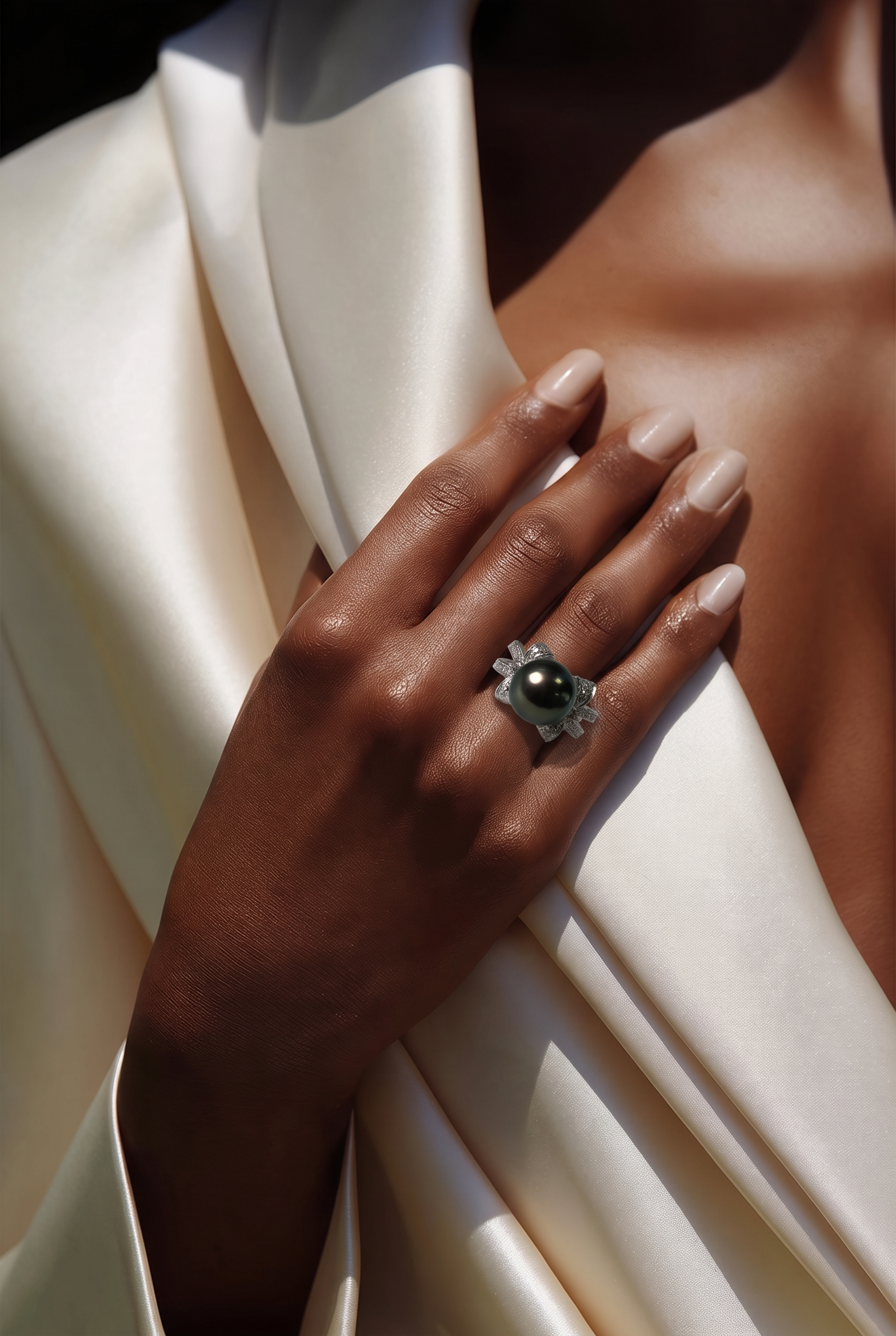 2608 secondhand 750 ring Pearl 11.9㎜/D0.39ct　9.9g　#20(US9)