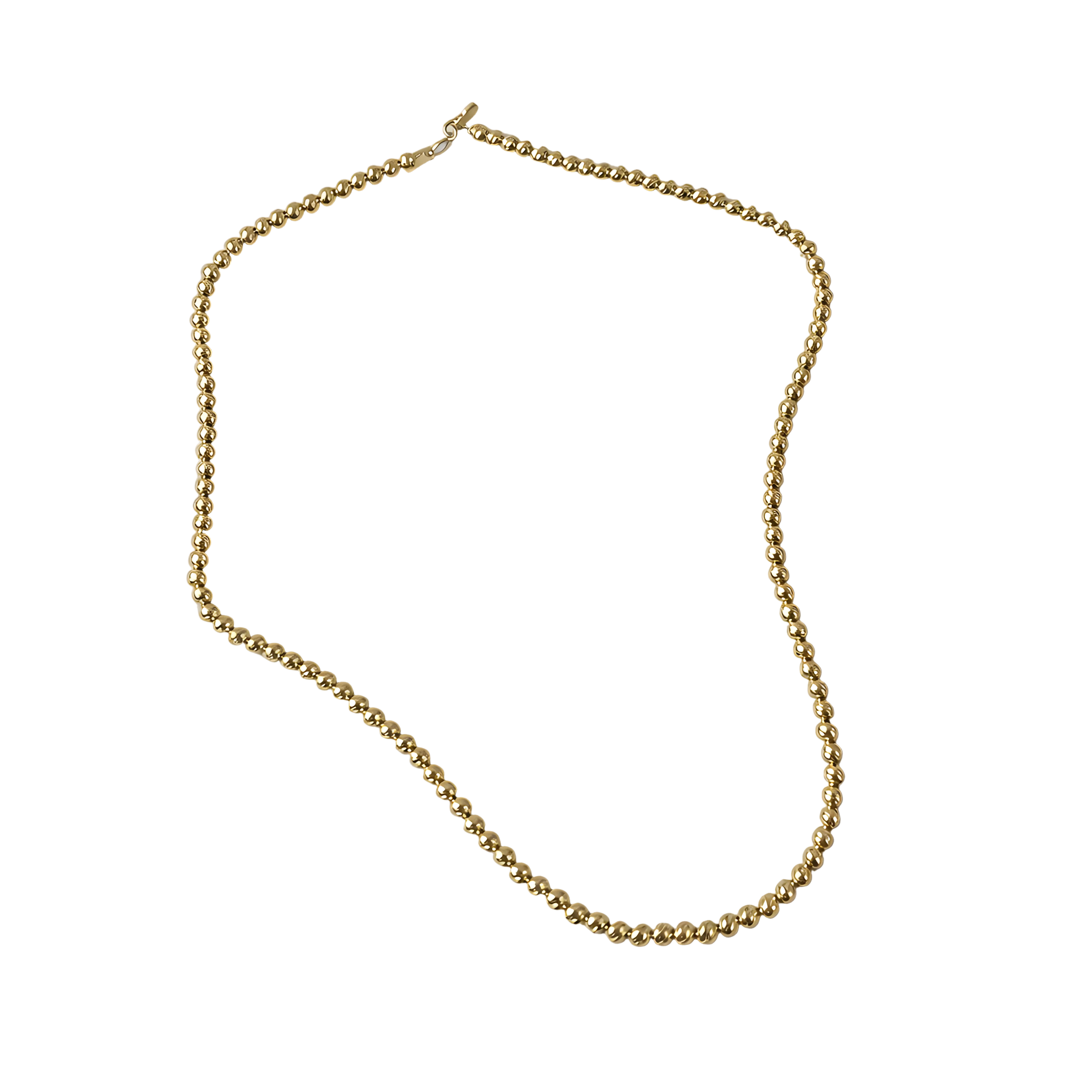 2608 secondhand K18YG mirror ball necklace Total 24.7g 46cm