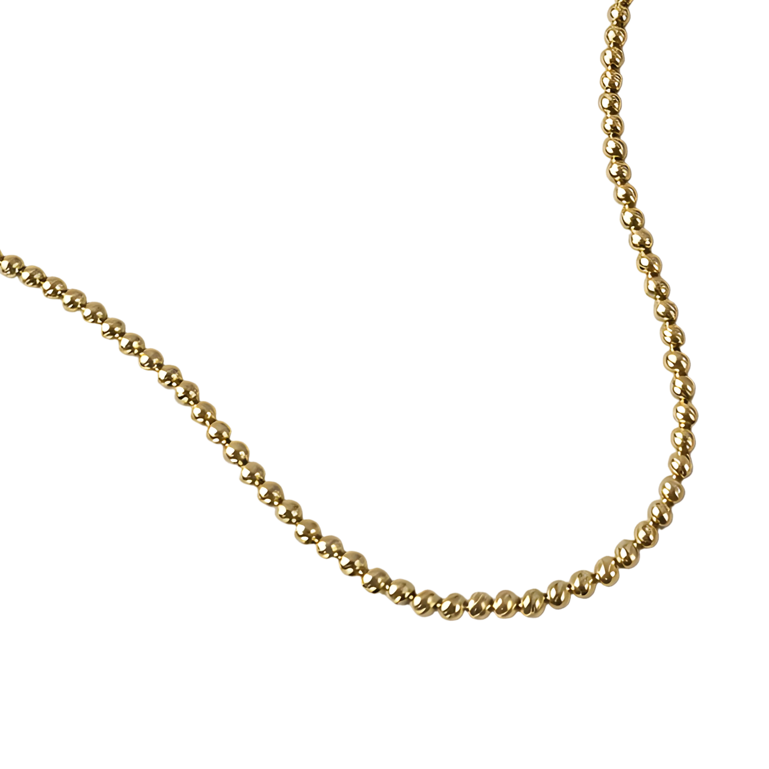 2608 secondhand K18YG mirror ball necklace Total 24.7g 46cm