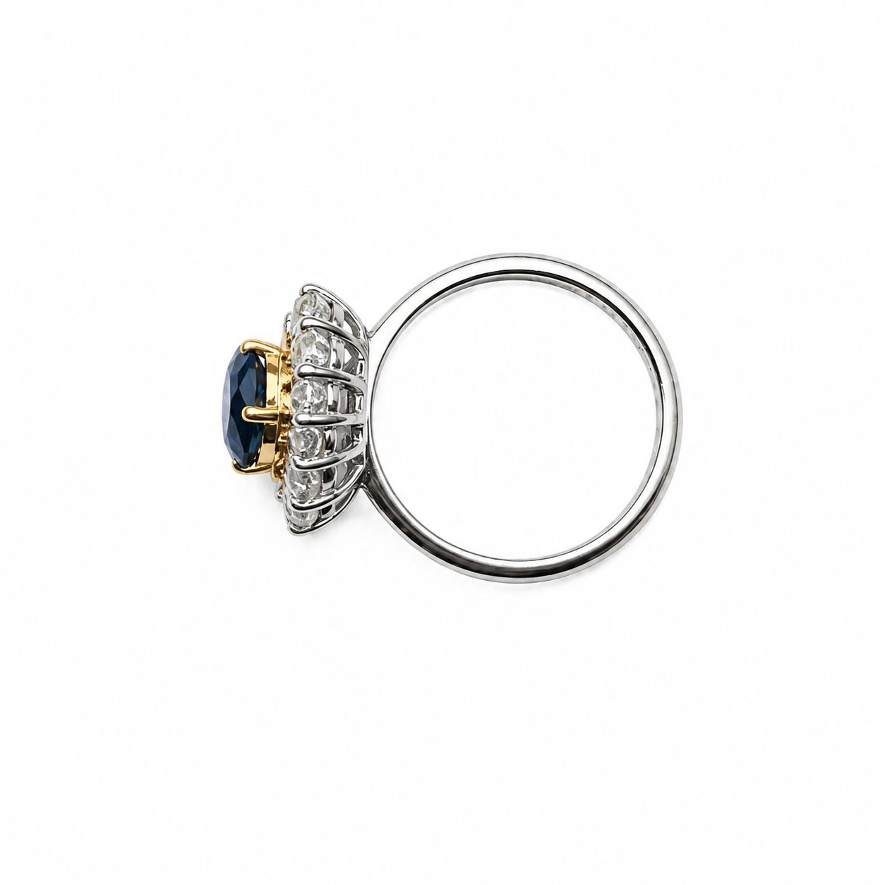 2608 secondhand Pt900/K18 ring 　S0.974/D0.45ct　4.7g　#12/US6
