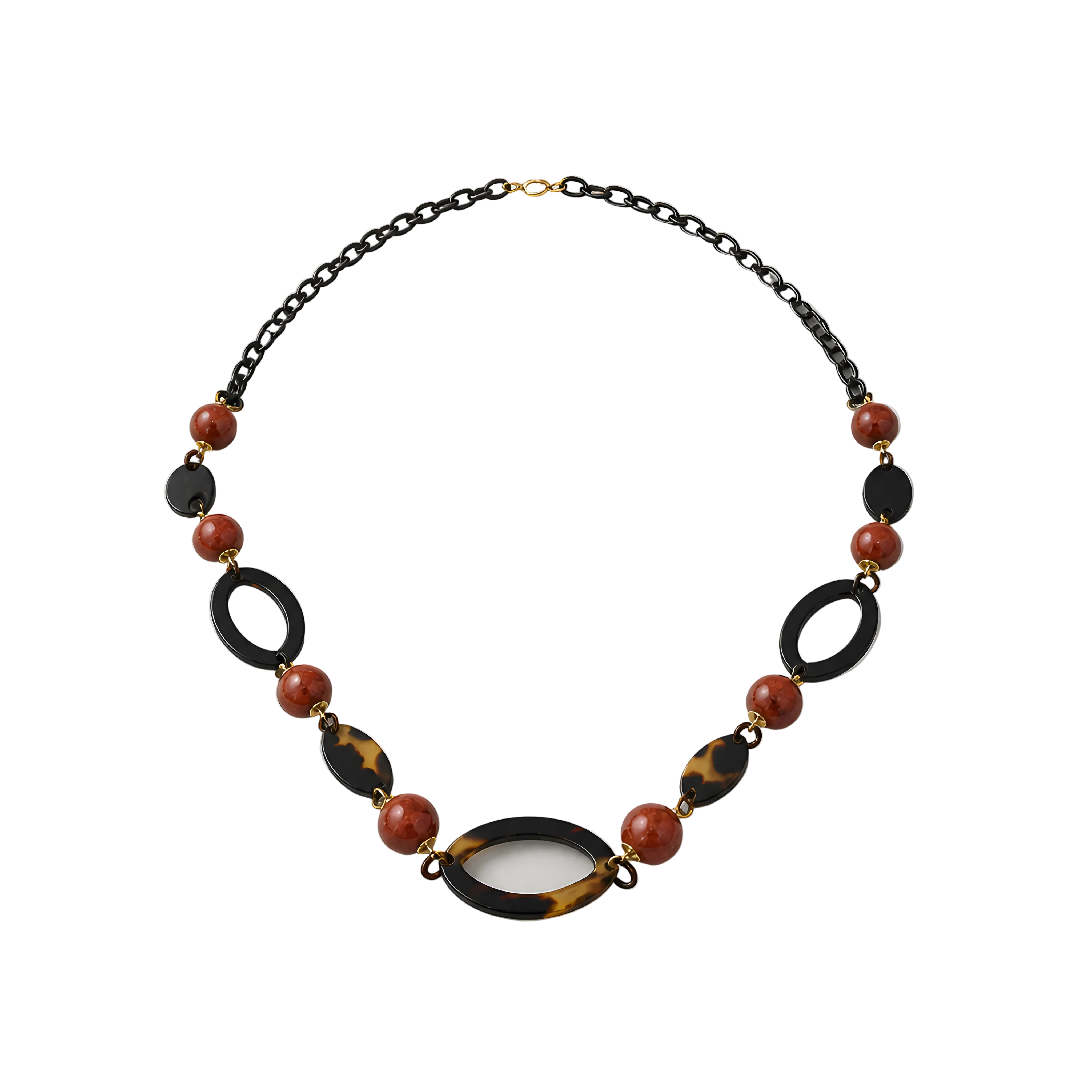 2608 secondhand necklace 　 Brown / Red 　25.4g