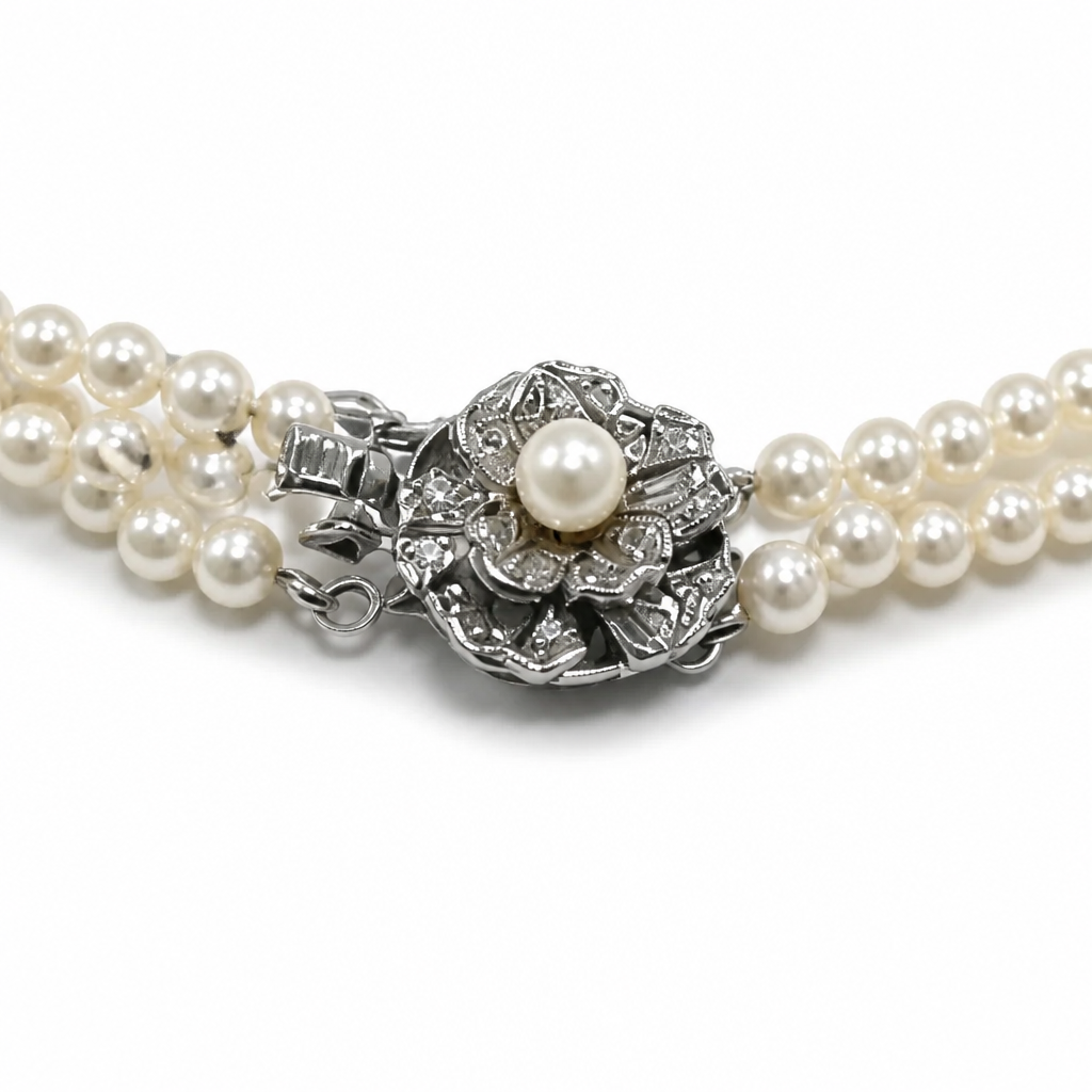 2607 secondhand SV Pearl necklace NC 3.5-4mm