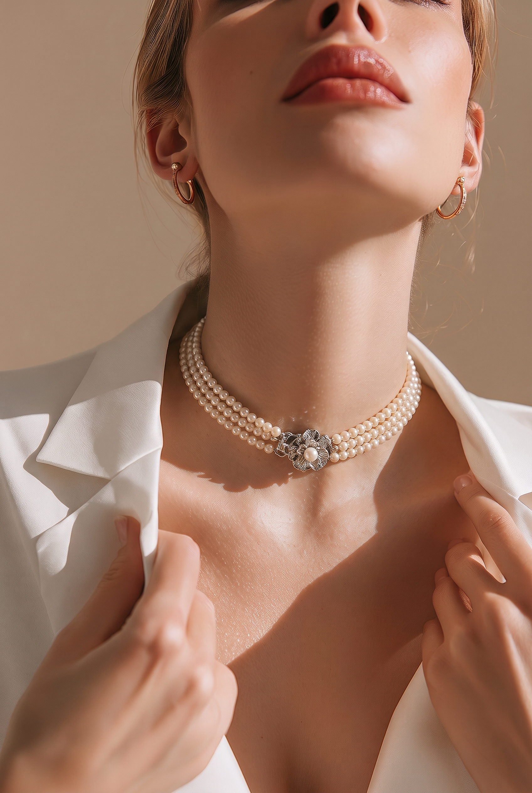 2607 secondhand SV Pearl necklace NC 3.5-4mm