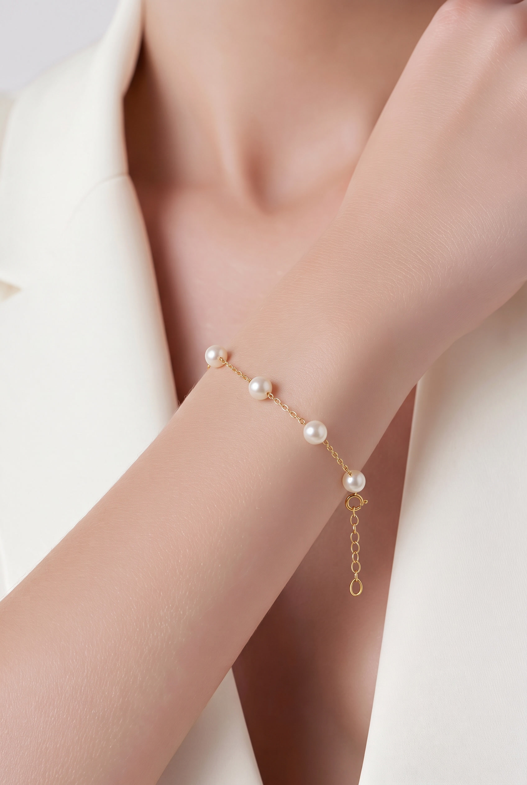2608 secondhand K18 Akoya Pearl BRACELETS 　6～6.5㎜　17㎝
