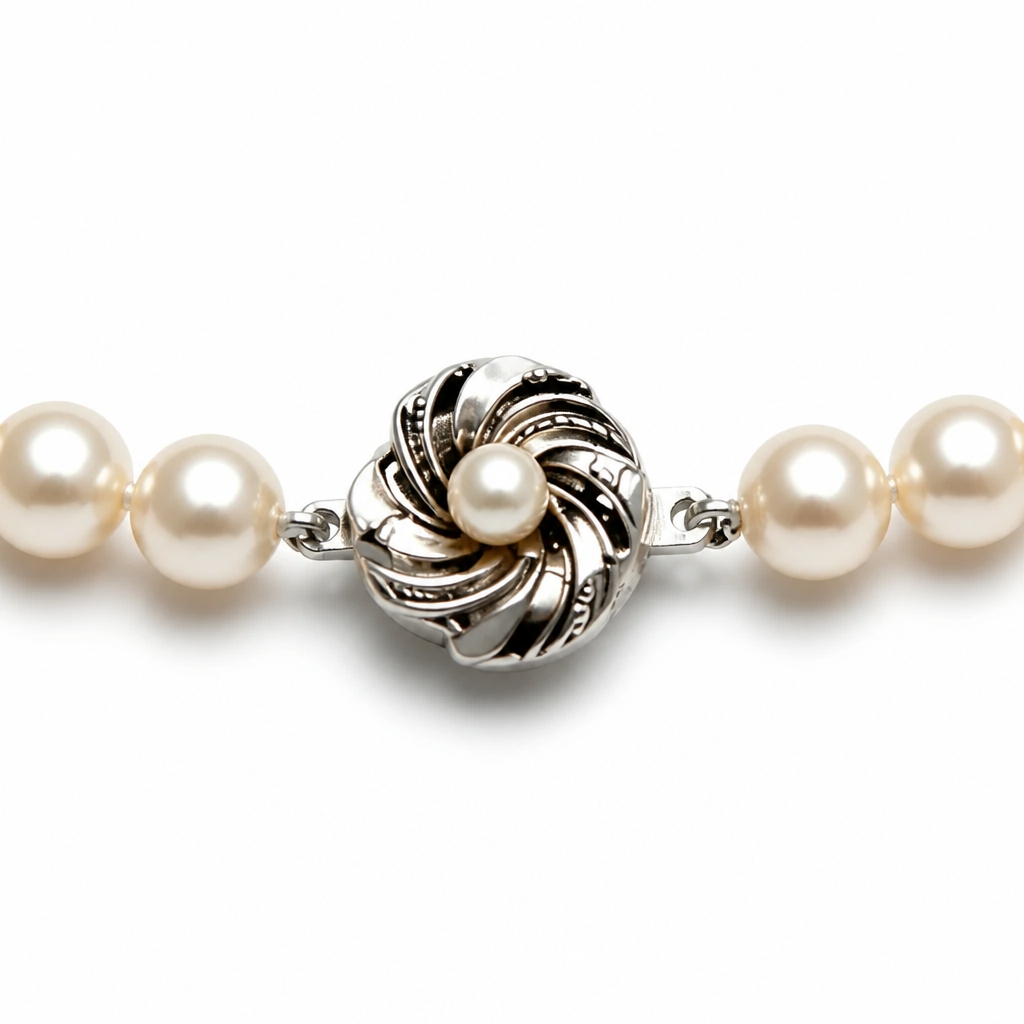2607 secondhand SV Akoya Pearl necklace NC 8-8.5mm