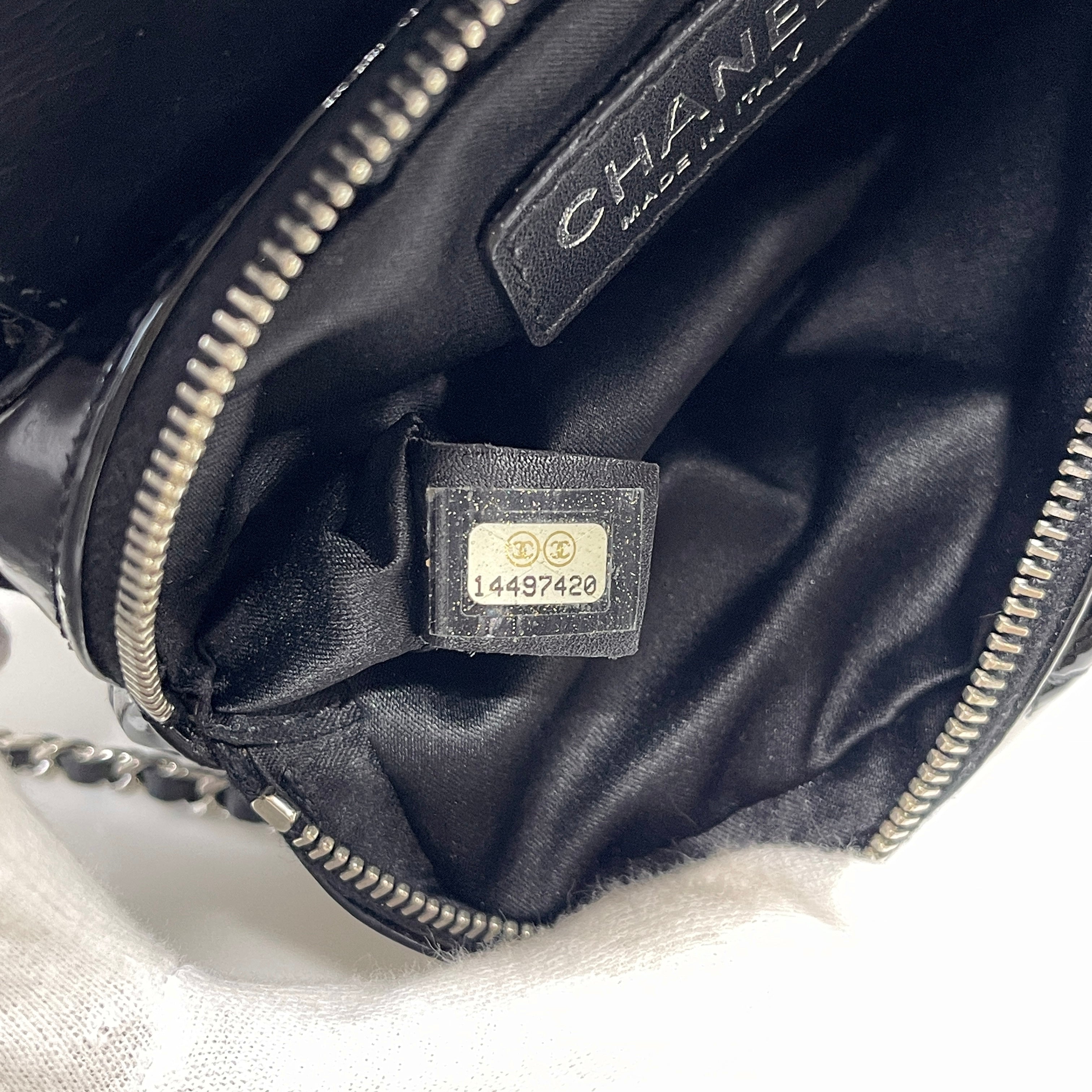 2512 secondhand  CHANEL patent chain shoulderbag