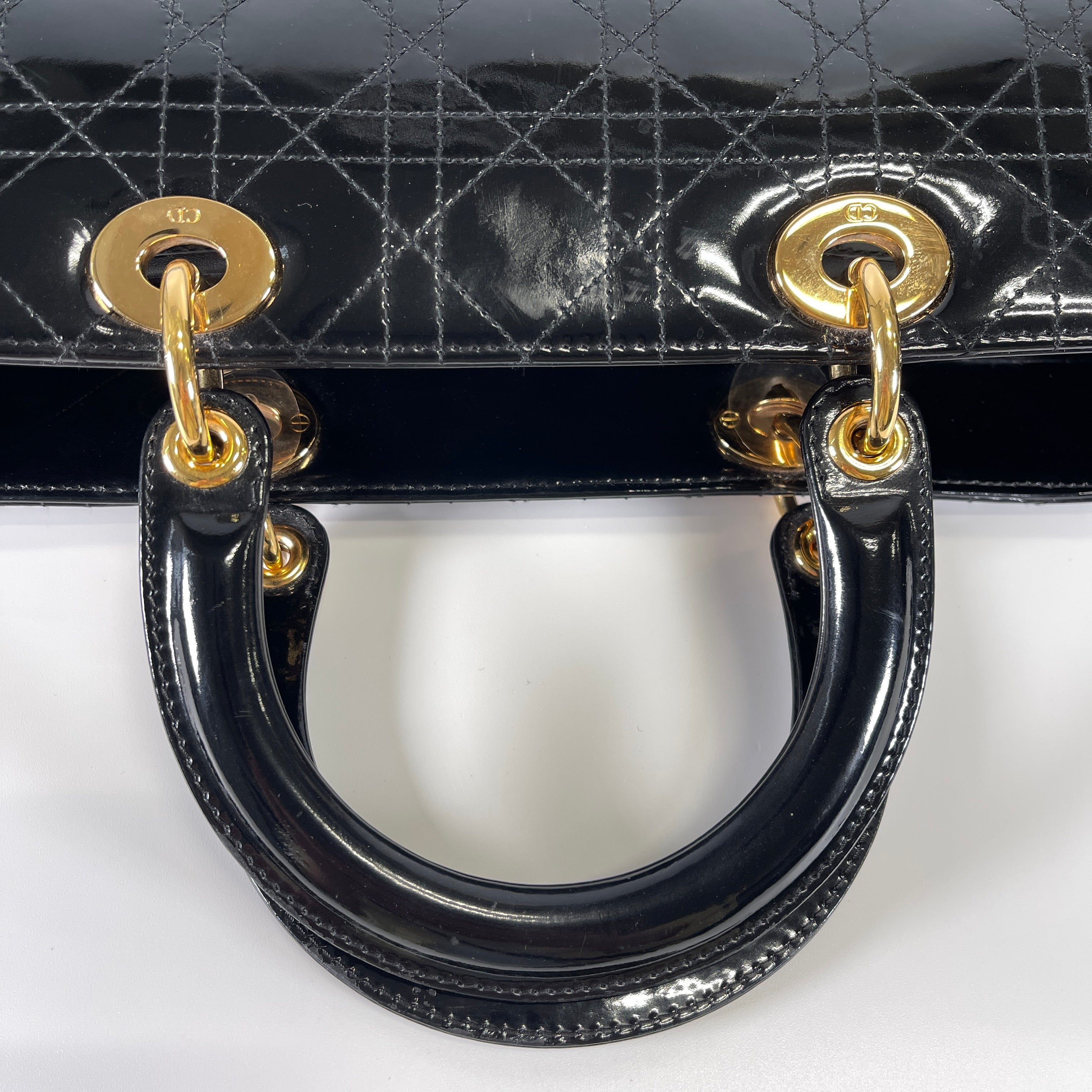 2604 secondhand CD Lady Dior Large patent