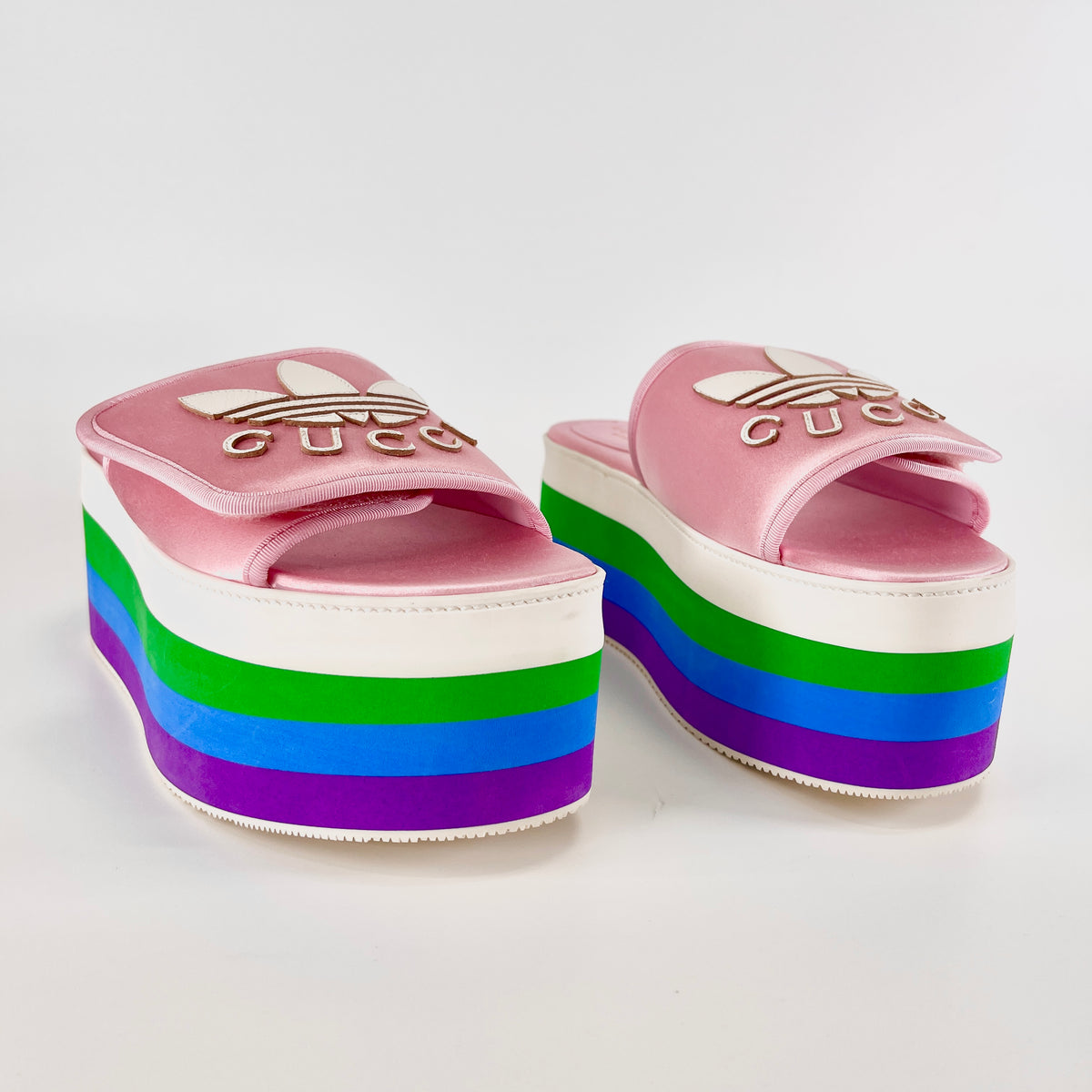 2603 secondhand GUCCI Il Platform Sandals 702294 U19E0 5880/ pink #38 1/2/ Women's