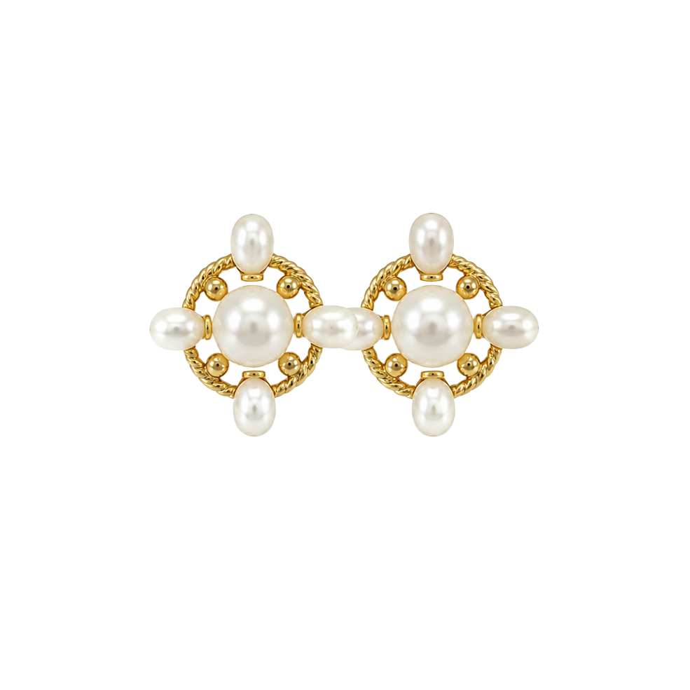 2606 secondhand K18 Pearl earrings 　Total 6.1g