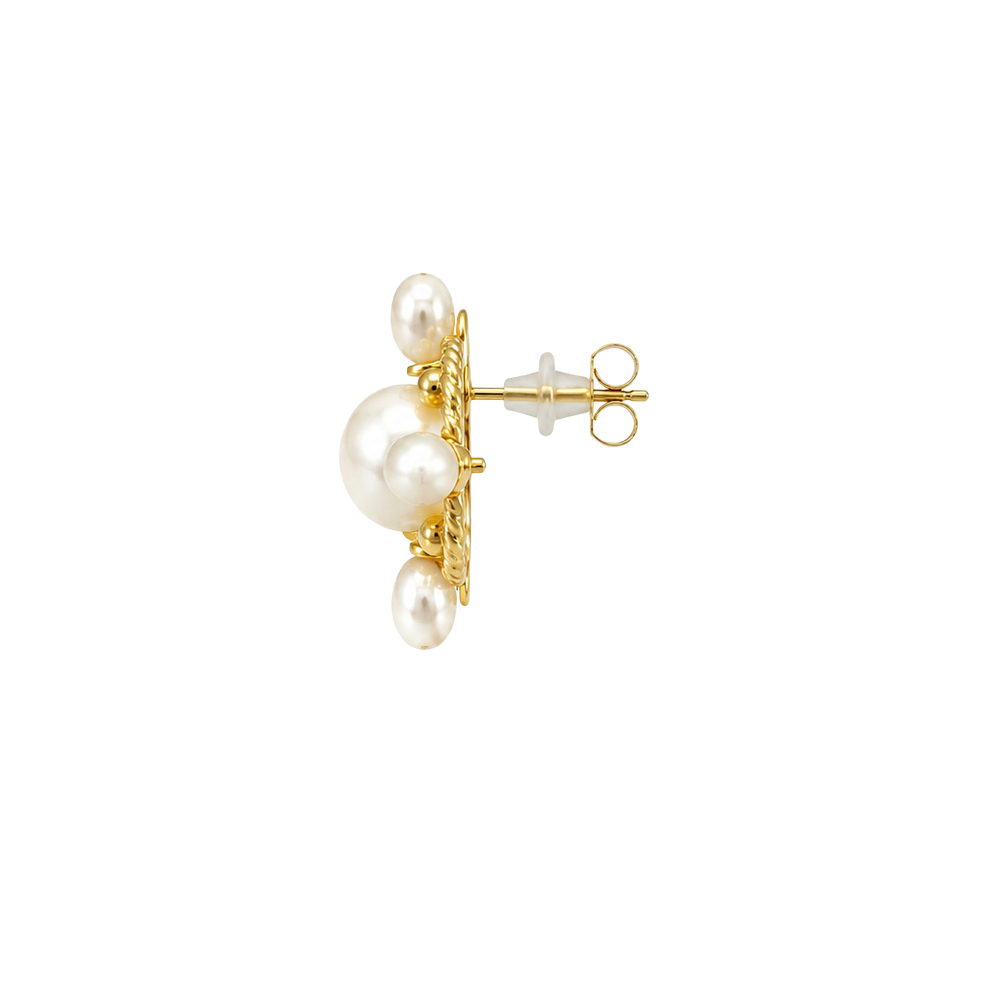2606 secondhand K18 Pearl earrings 　Total 6.1g