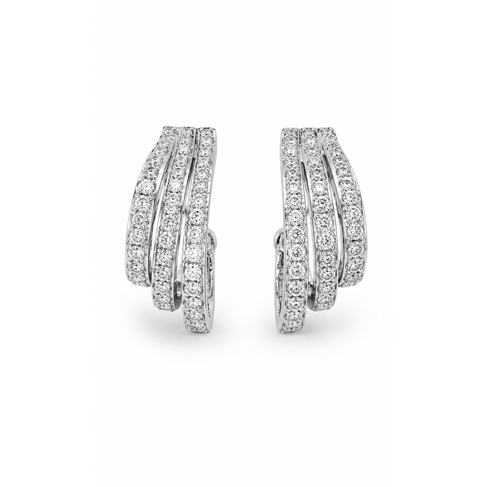 2606 secondhand K18WG earrings 　D0.425×2　Total 5.9g