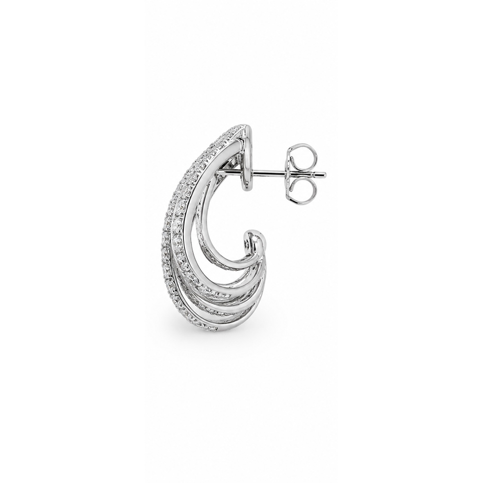 2606 secondhand K18WG earrings 　D0.425×2　Total 5.9g