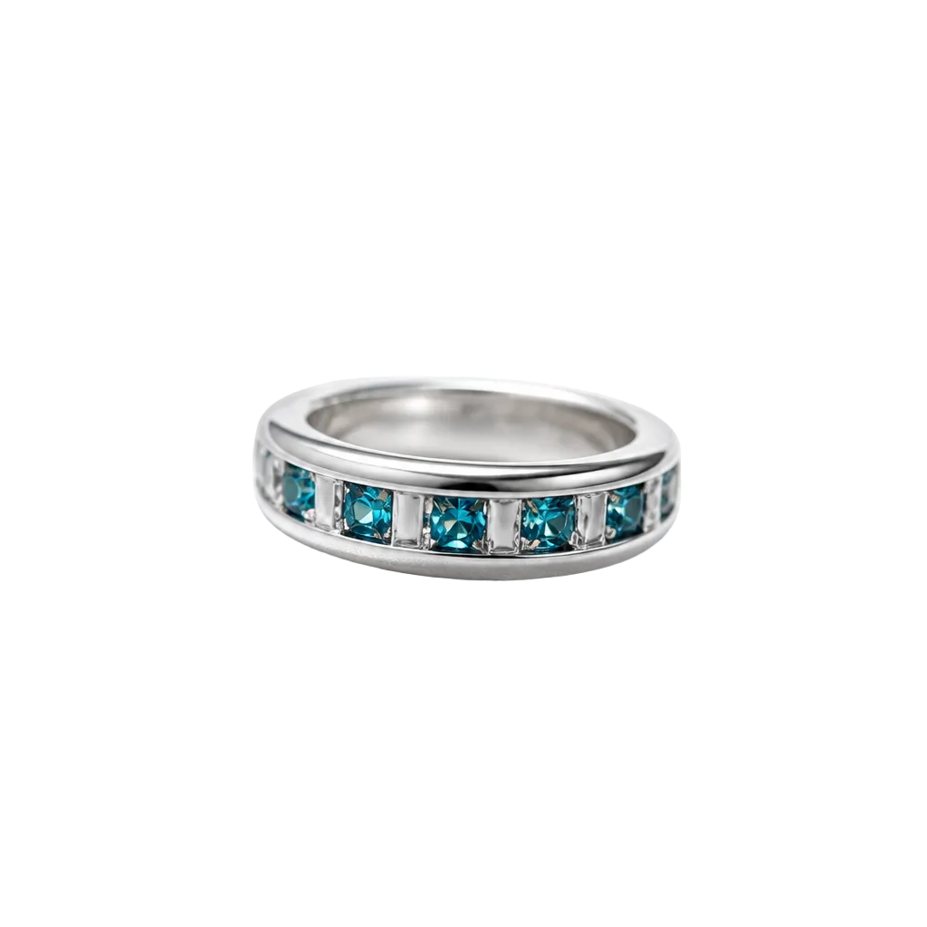 2606 secondhand Pt900 ring 　colored stone 0.6ct　Total 8.6g　#17