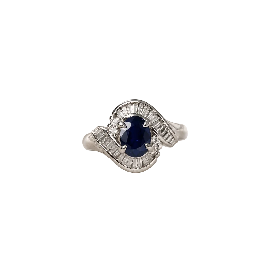 2606 secondhand Pt900 ring 　S1.18/D0.22ct Total　5.7g　#11