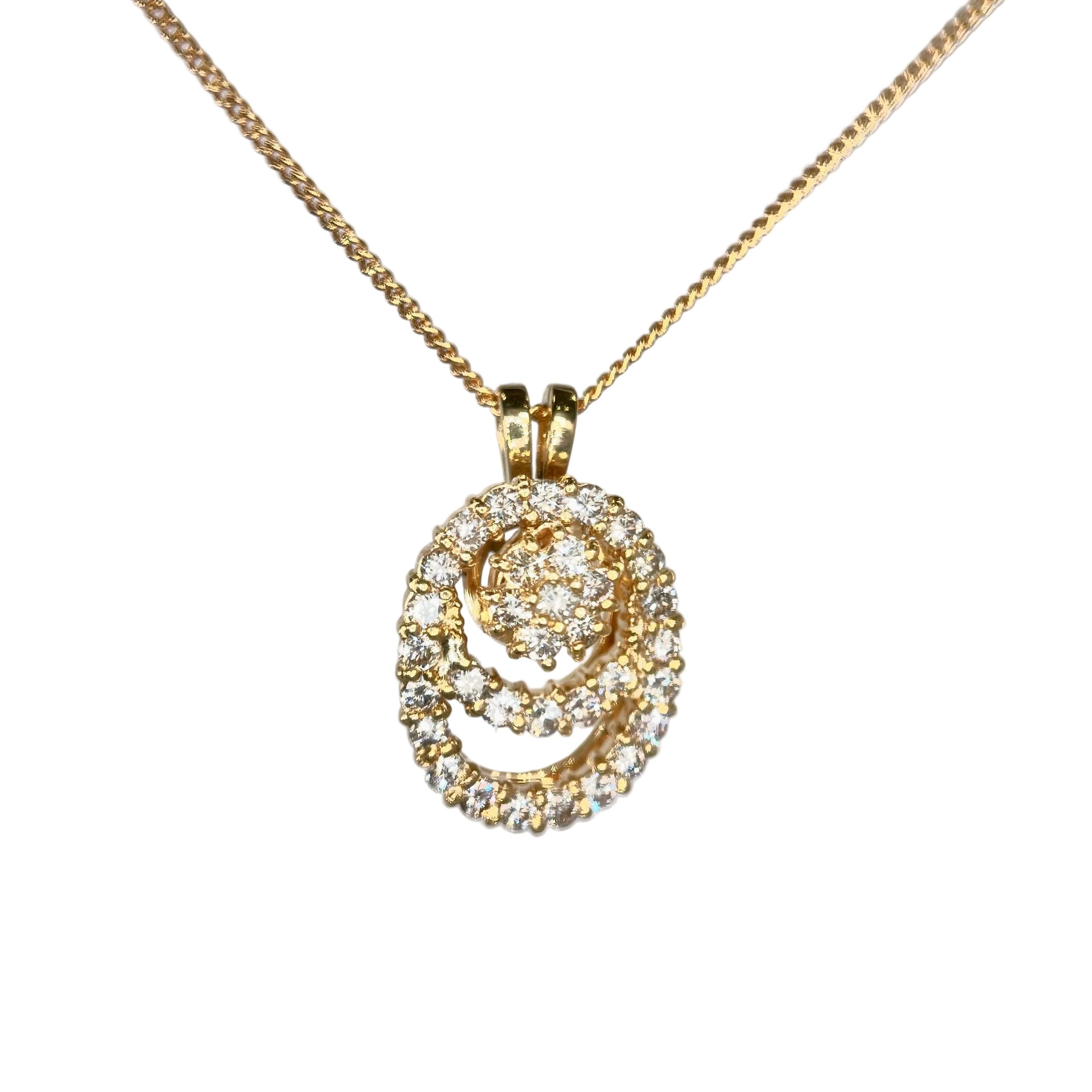 2602 K18YG Necklace D1.00ct 7.5g 41cm