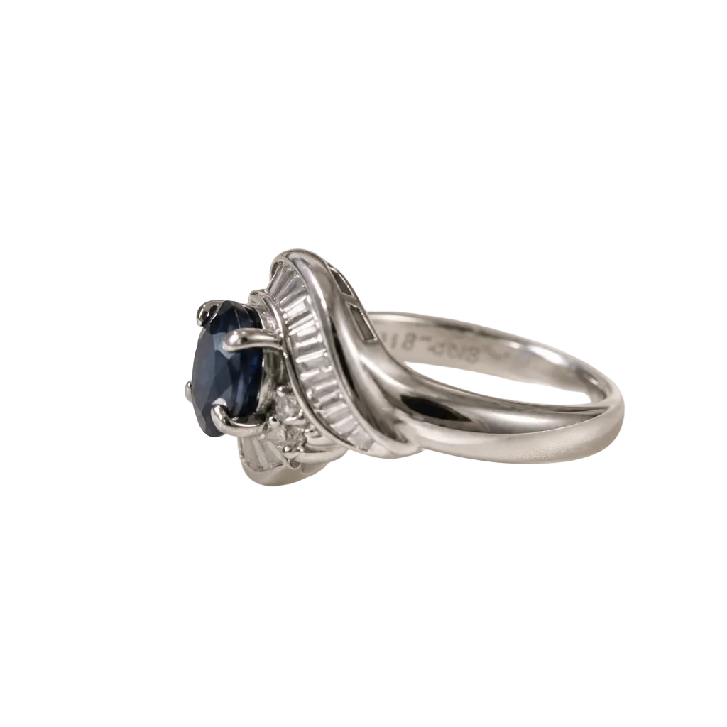 2606 secondhand Pt900 ring 　S1.18/D0.22ct Total　5.7g　#11