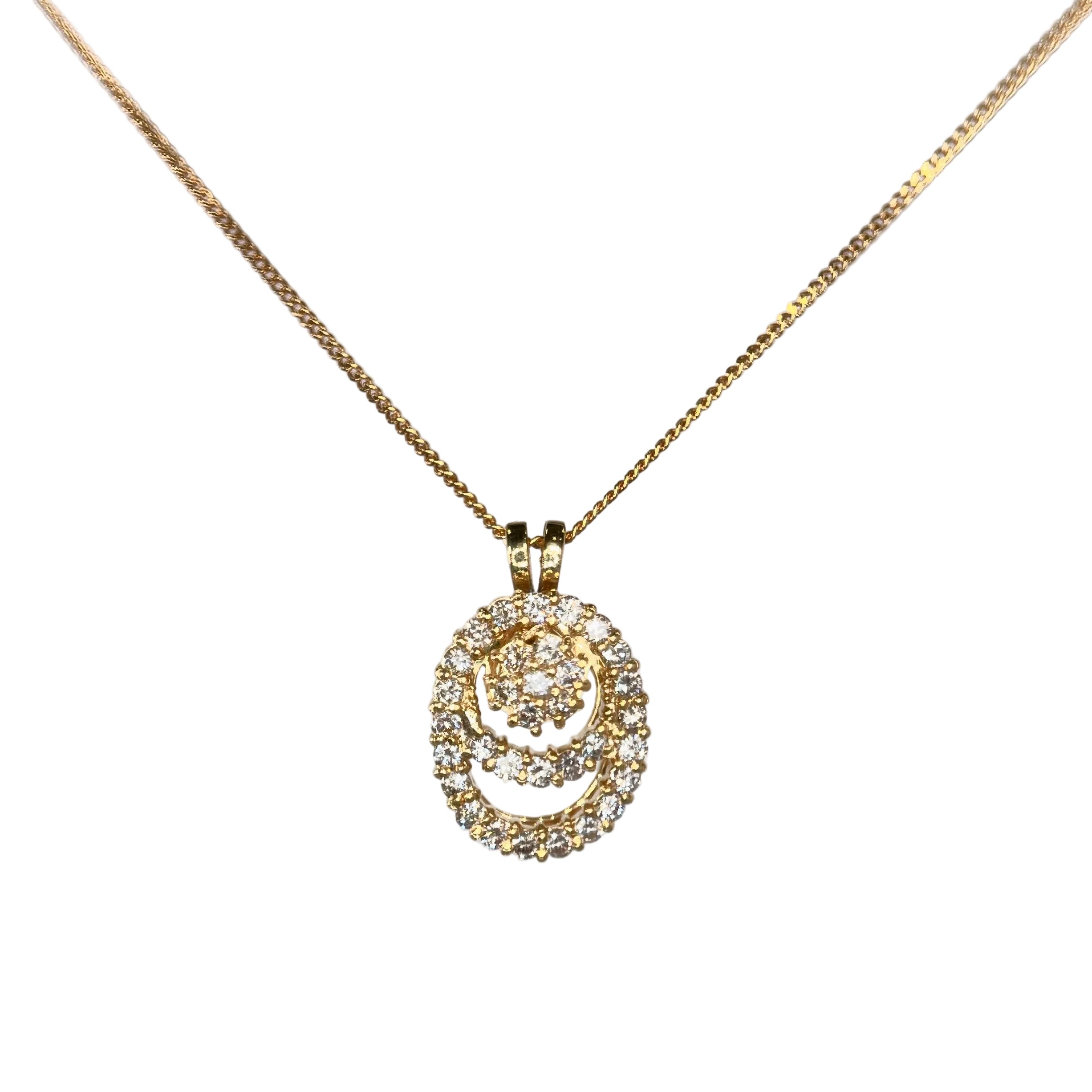 2602 K18YG Necklace D1.00ct 7.5g 41cm