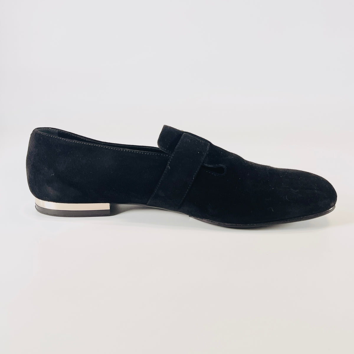 2606 secondhand Roger Vivier suede Loafers 37 Women's black bijou buckle