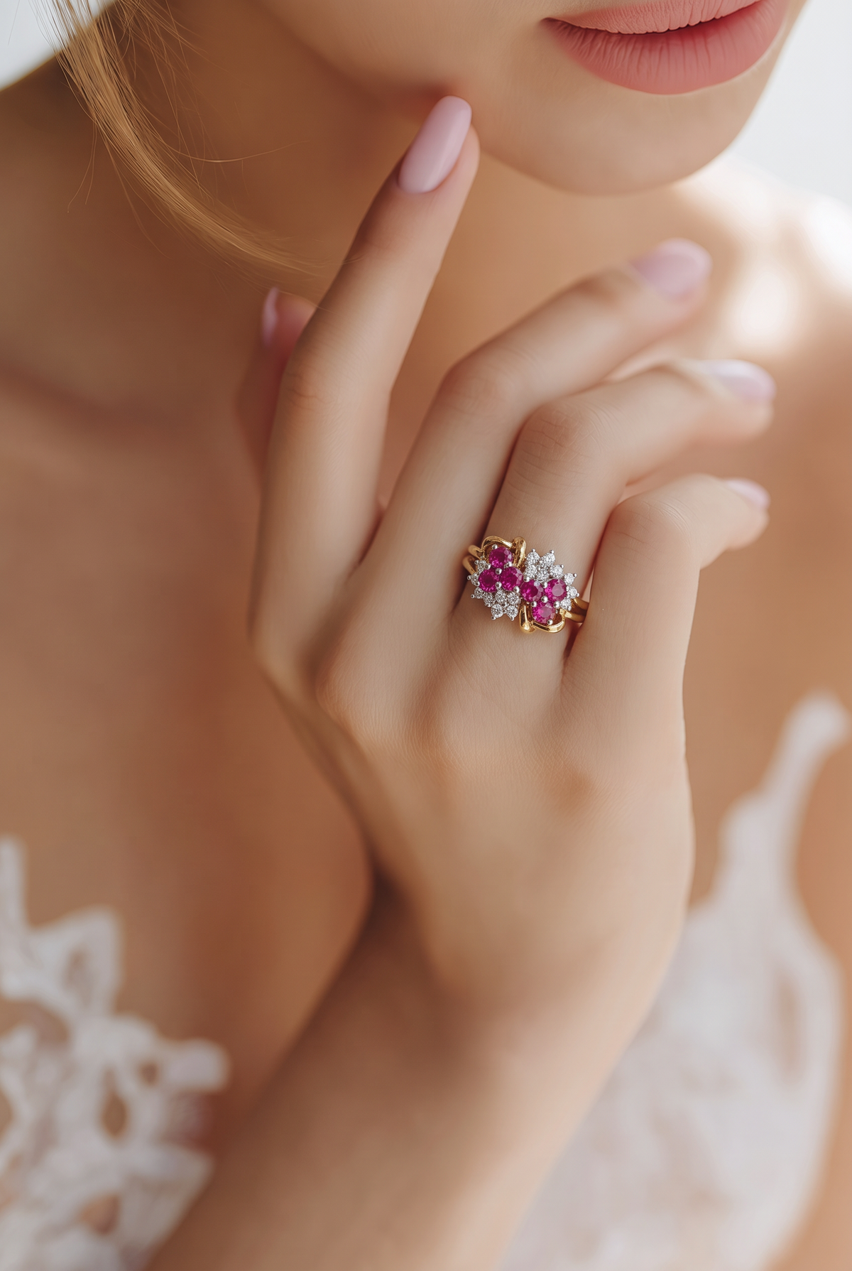 2606 secondhand K18/Pt900 ring 　R1.01/D0.36ct　Total　6.1g　#12