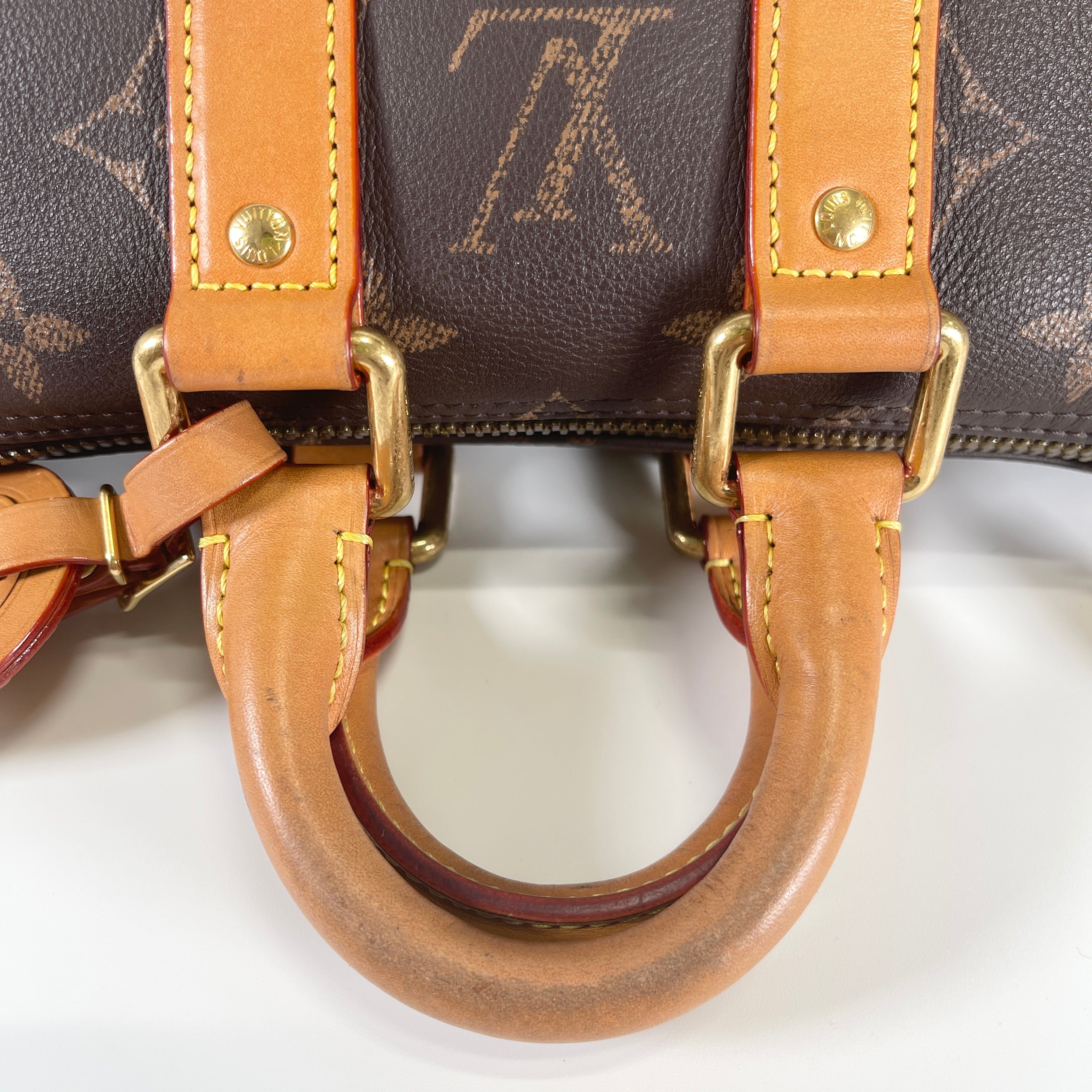 2603 secondhand LV Cuir Monogram M14026 Keepall Bandouliere 25 strap