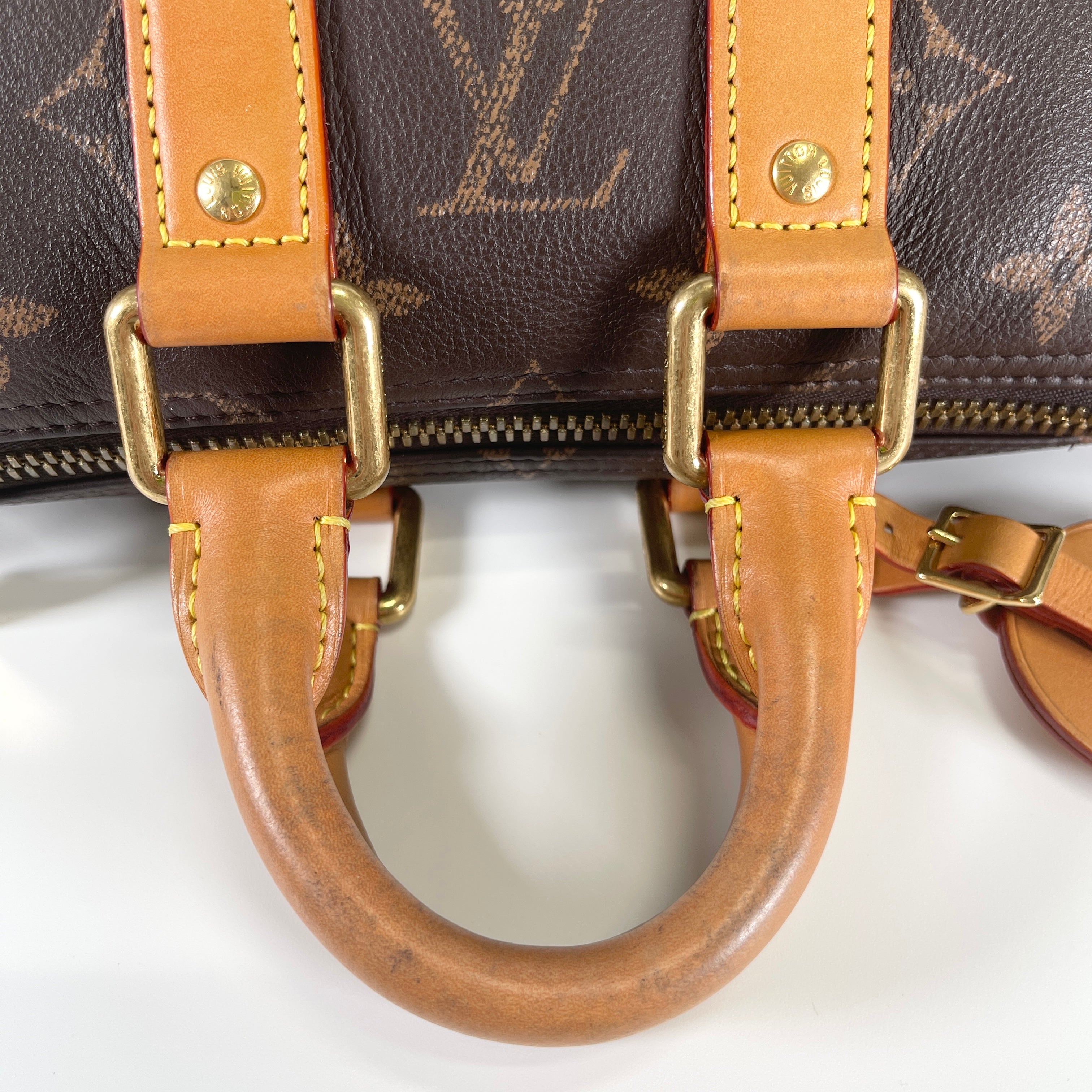 2603 secondhand LV Cuir Monogram M14026 Keepall Bandouliere 25 strap