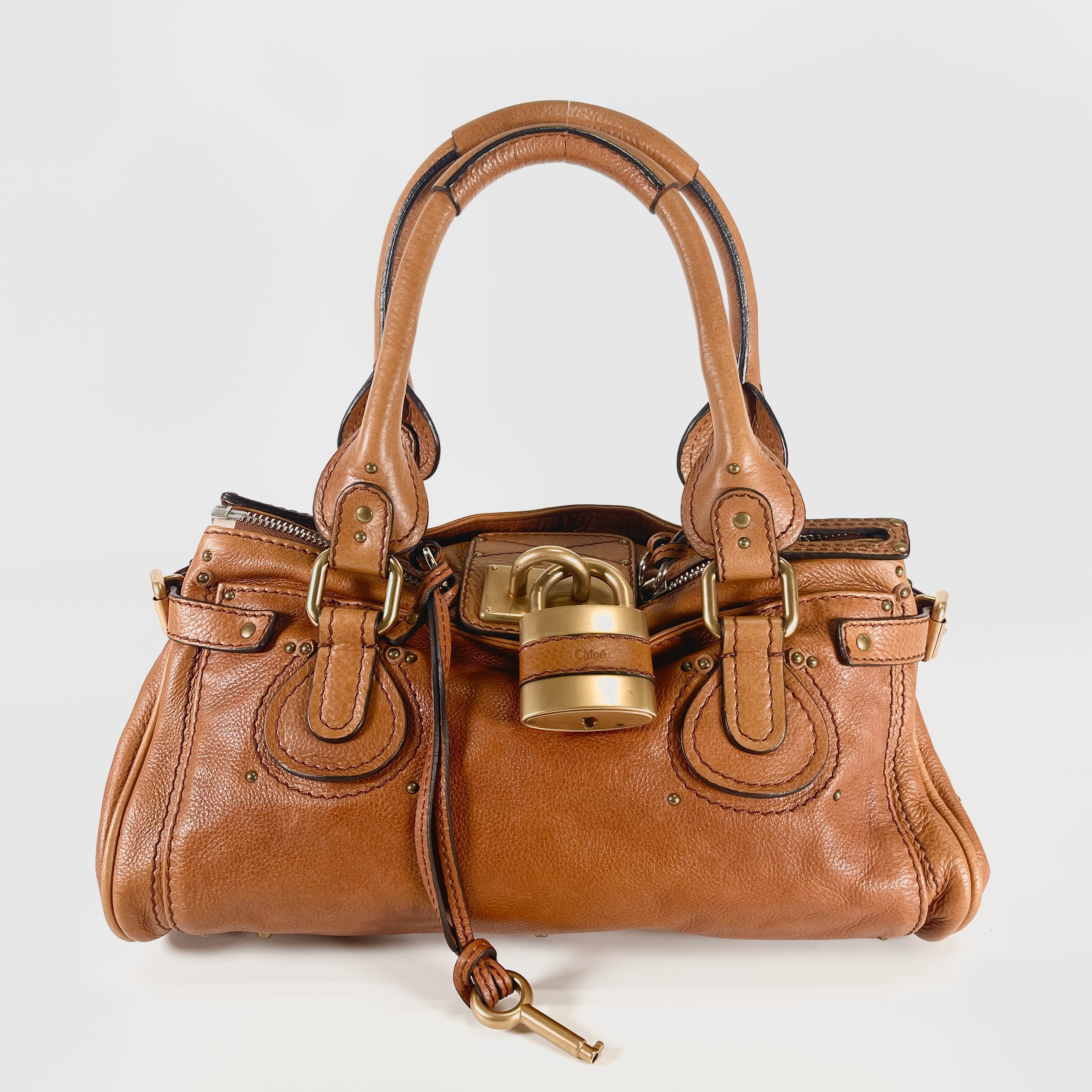 Chloe Paddington Camel Leather Bag
