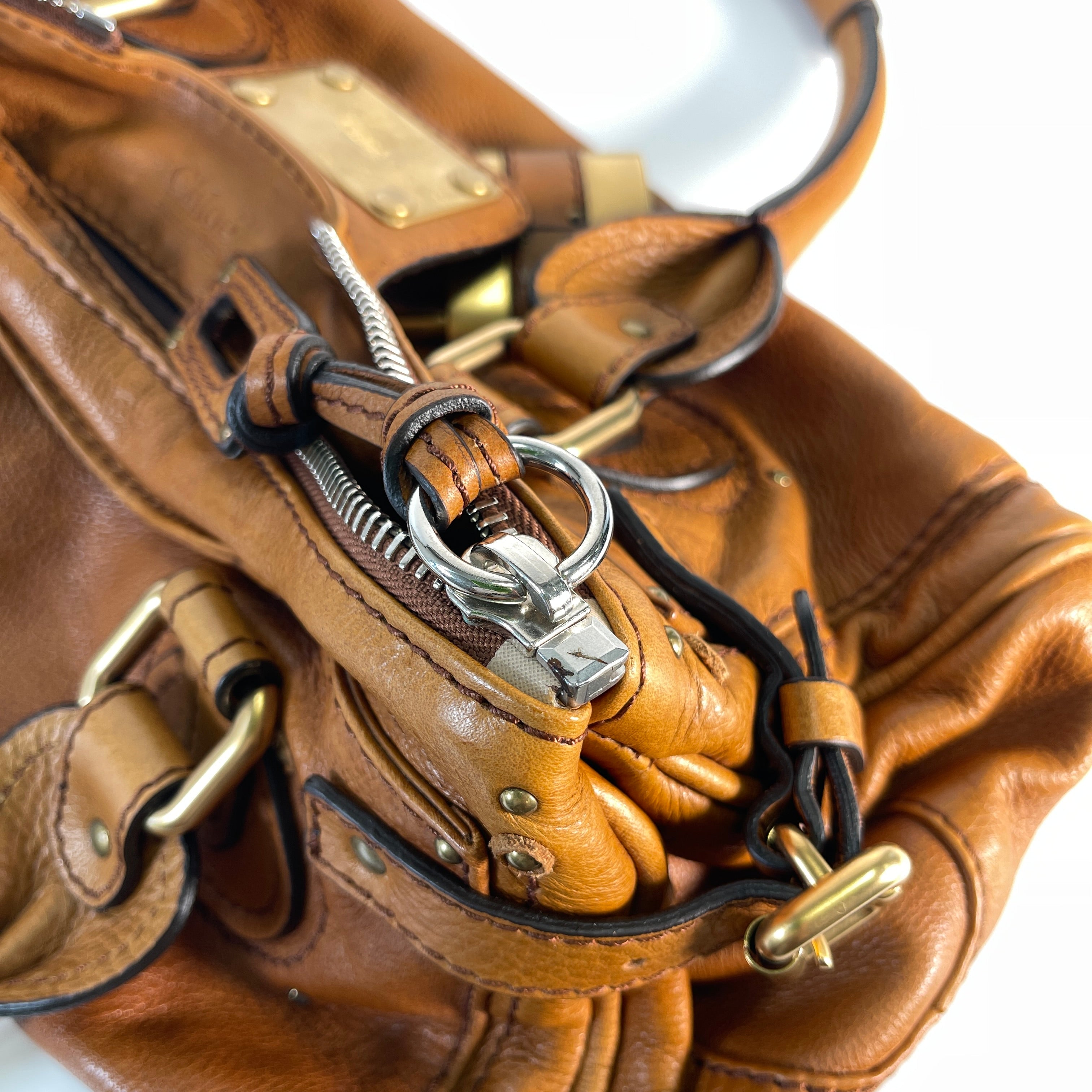 Chloe Paddington Camel Leather Bag