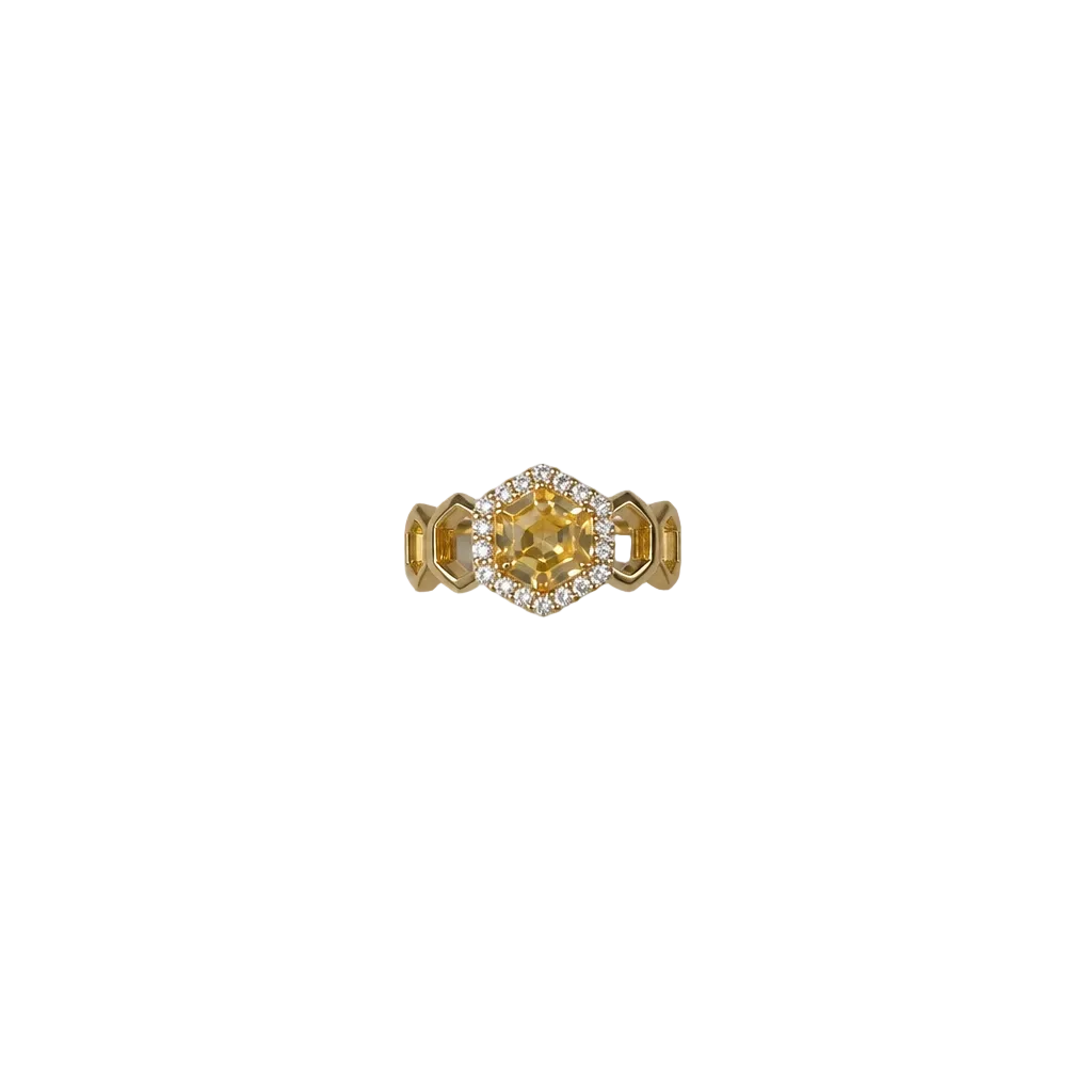 2607 secondhand K18 Citrine/D0.22ct Total 4.1ｇ