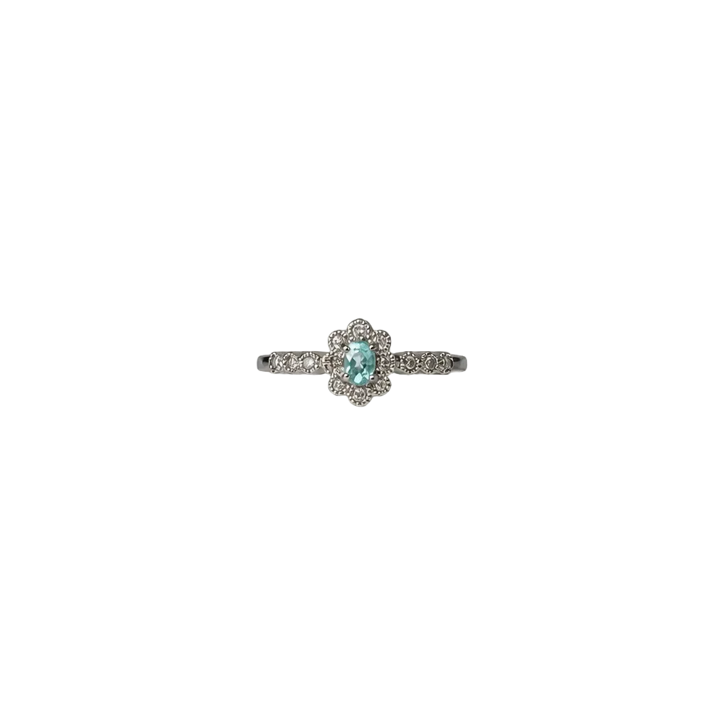 2607 secondhand Pt900 Paraiba T0.105ct/D0.16ct Total 2.8ｇ
