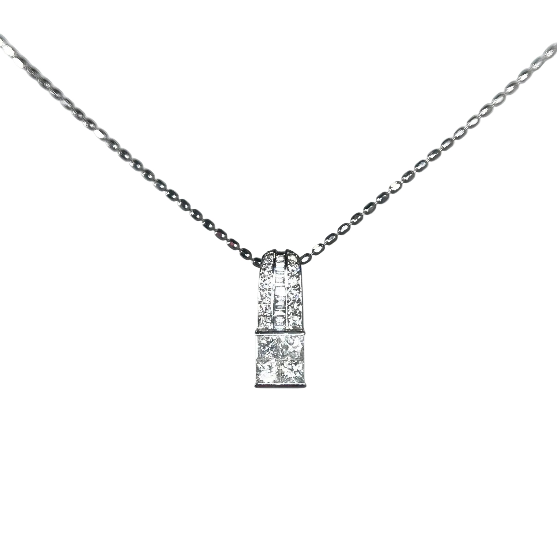 2601 necklace Pt900/850 Diamond ct:1 g:6.9