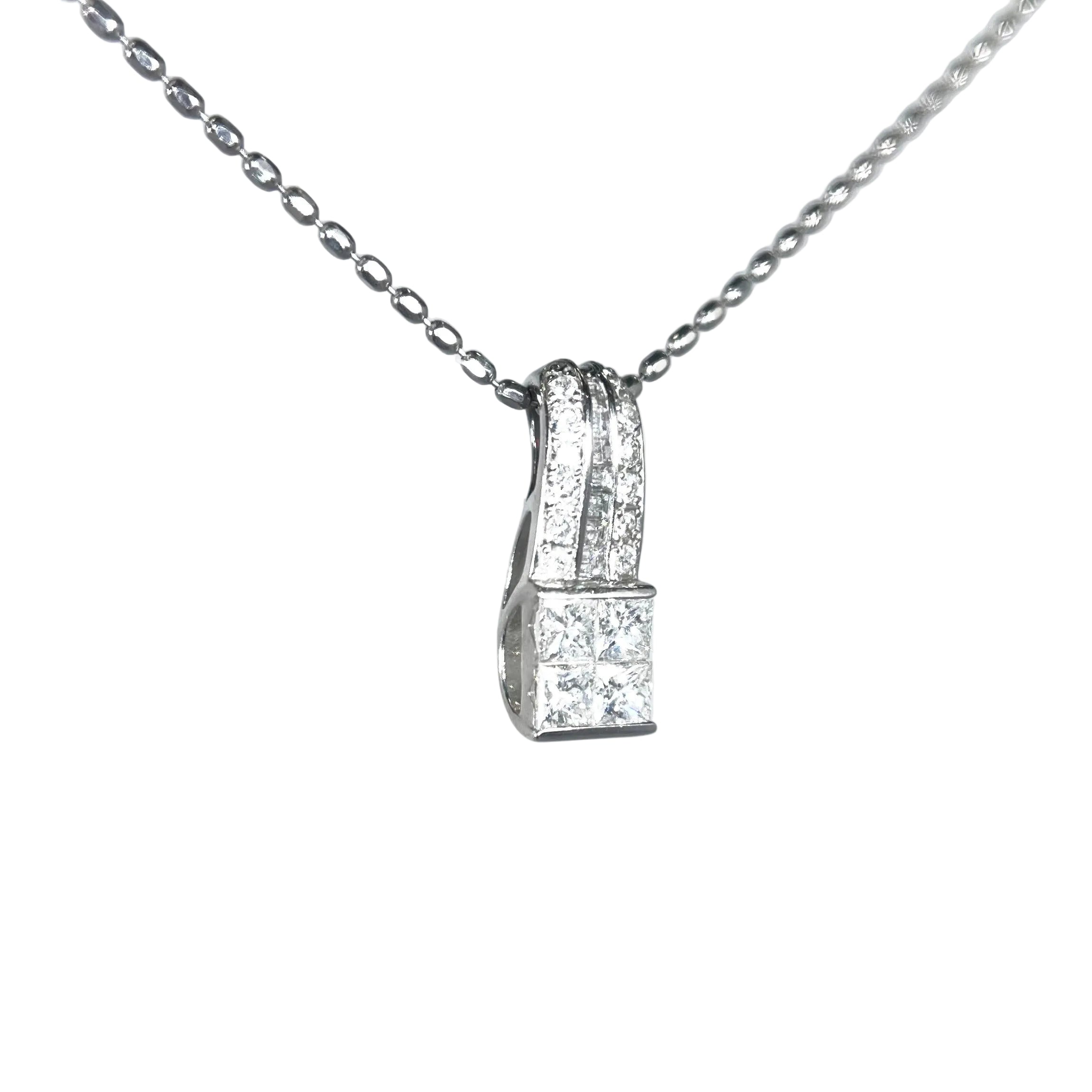 2601 necklace Pt900/850 Diamond ct:1 g:6.9