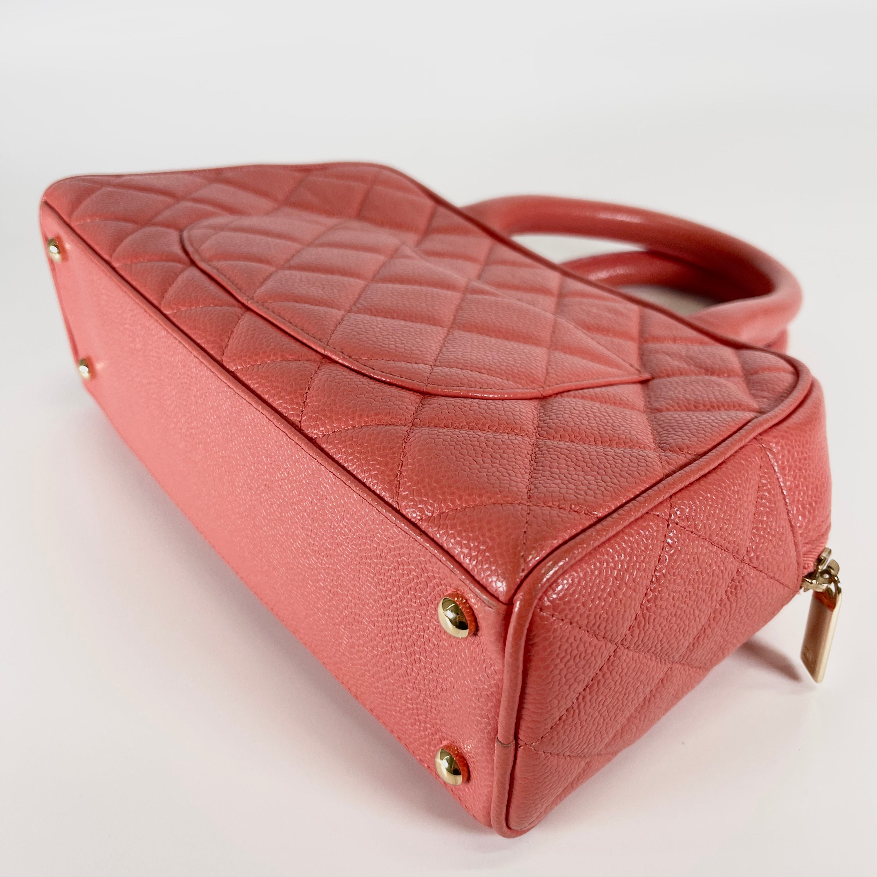 2601 secondhand CHANEL hand bag caviar skin orange
