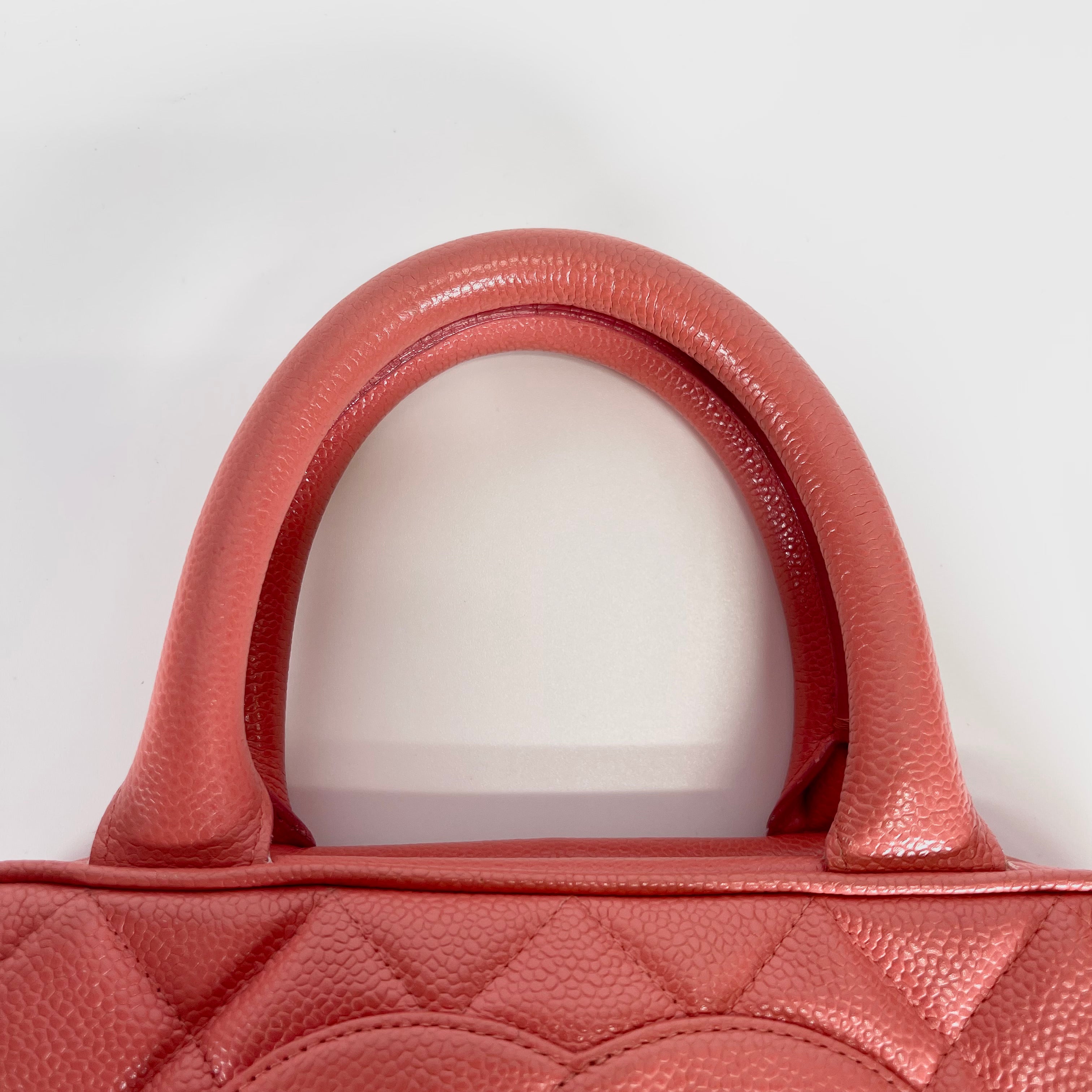 2601 secondhand CHANEL hand bag caviar skin orange