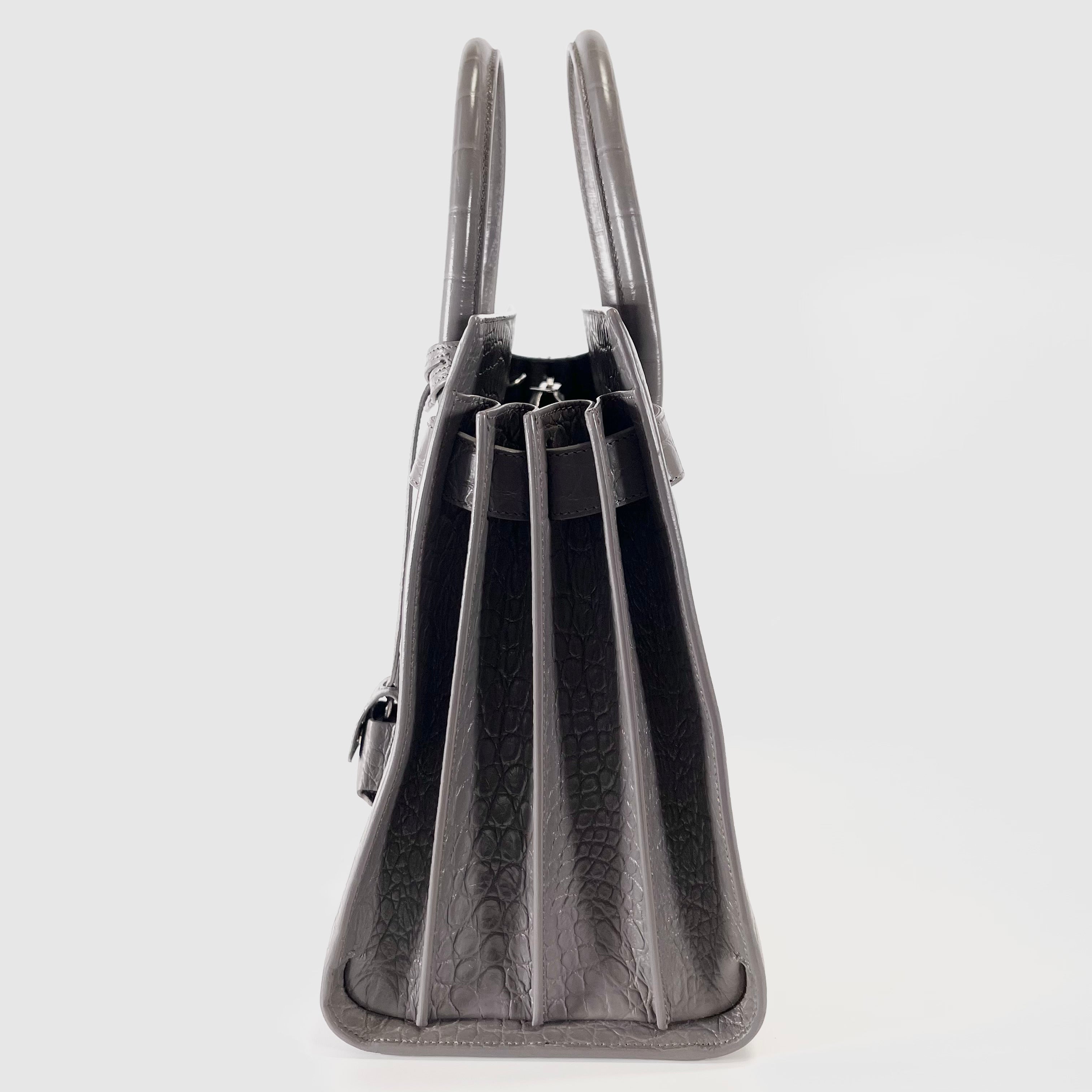 2602 secondhand SAINTLAURENT Sack Joules mini gray key ×2 Cadena shoulder strap CS30N
