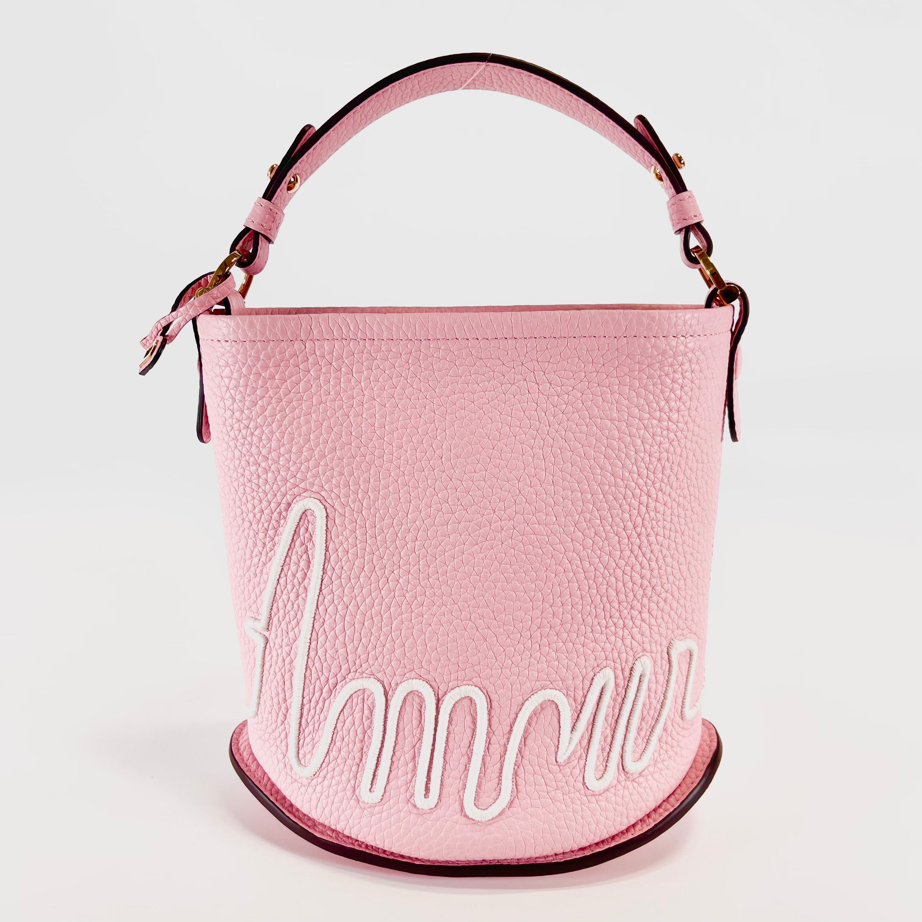 2512 secondhand  DELVAUX leather De bucket mini Bloom × ivory