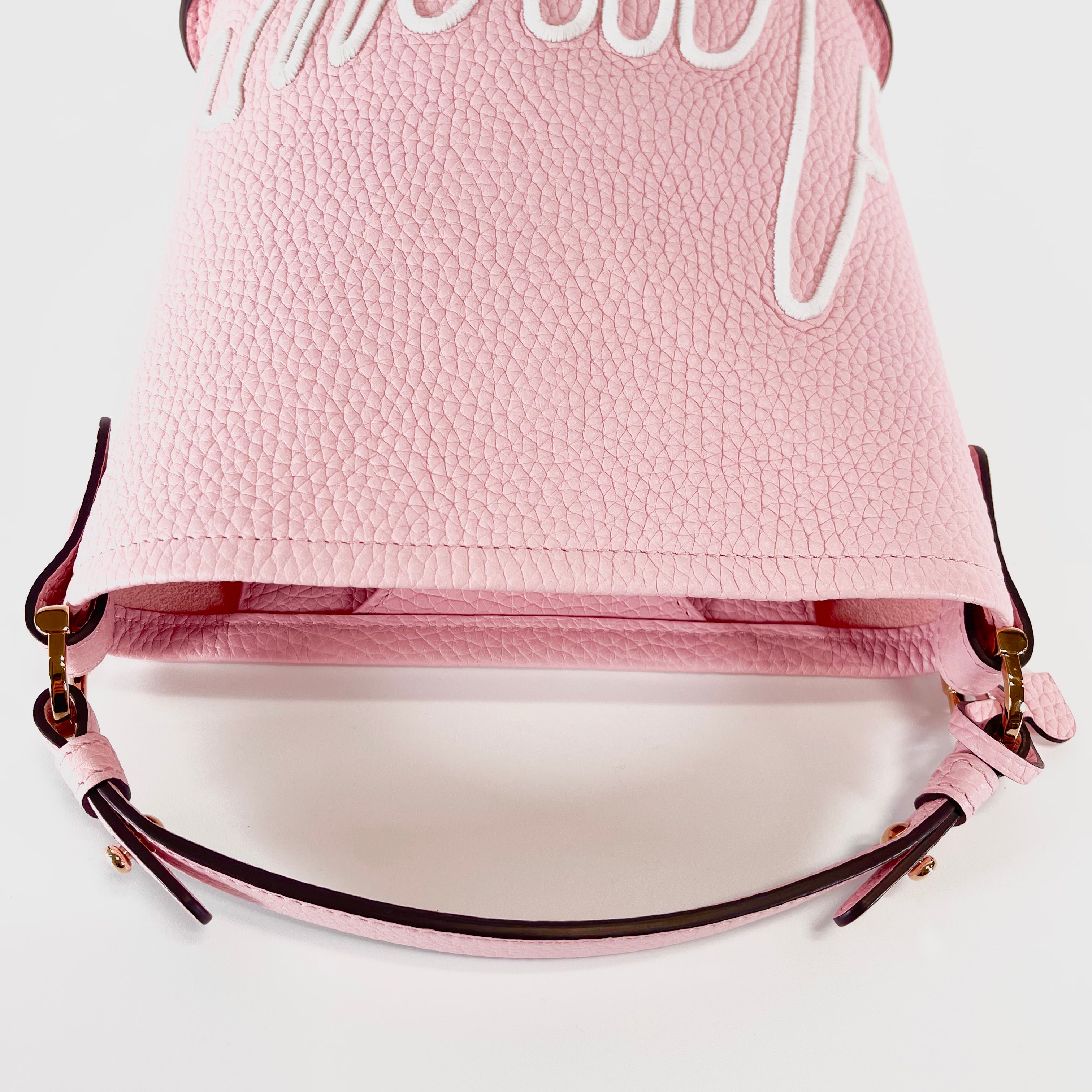 2512 secondhand  DELVAUX leather De bucket mini Bloom × ivory