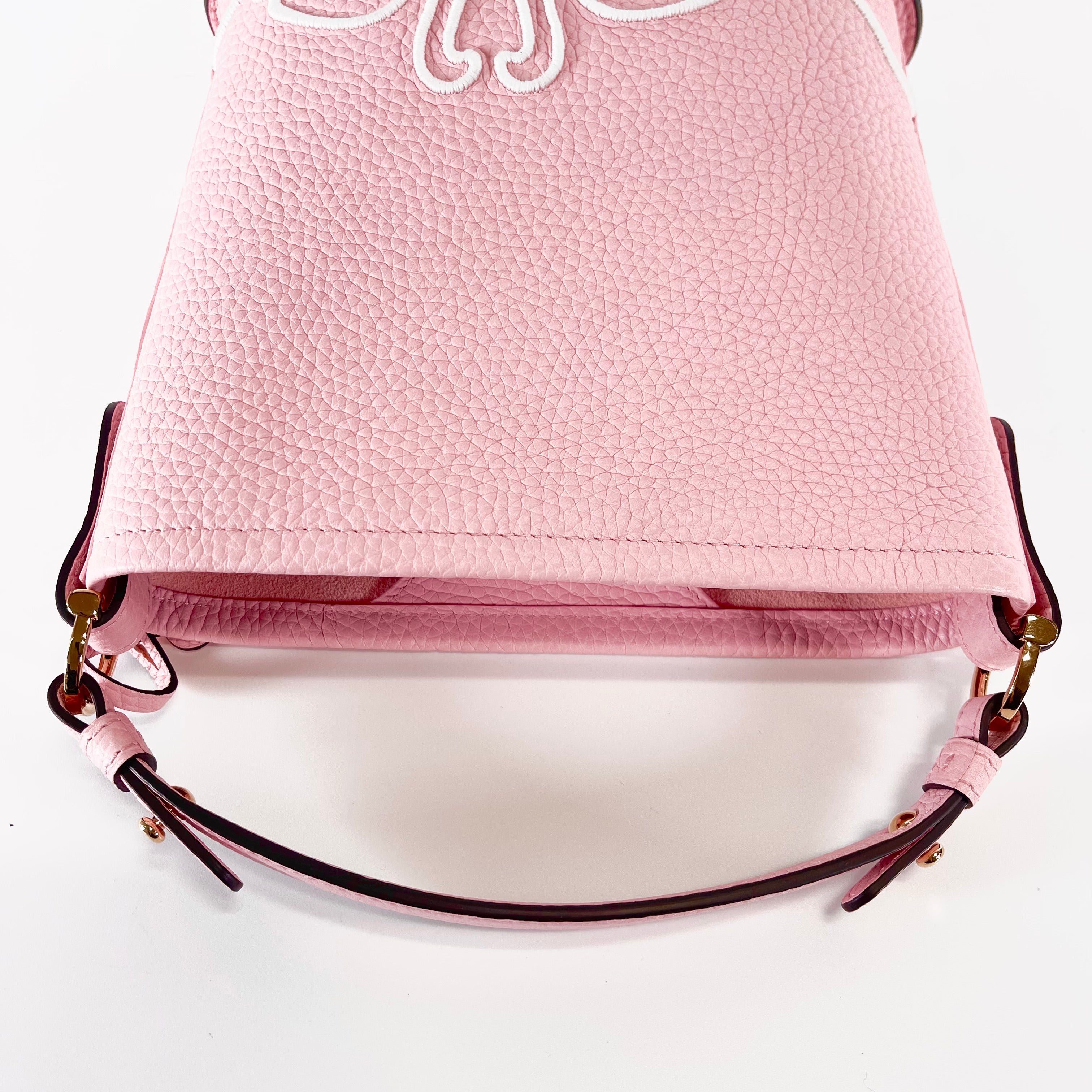 2512 secondhand  DELVAUX leather De bucket mini Bloom × ivory