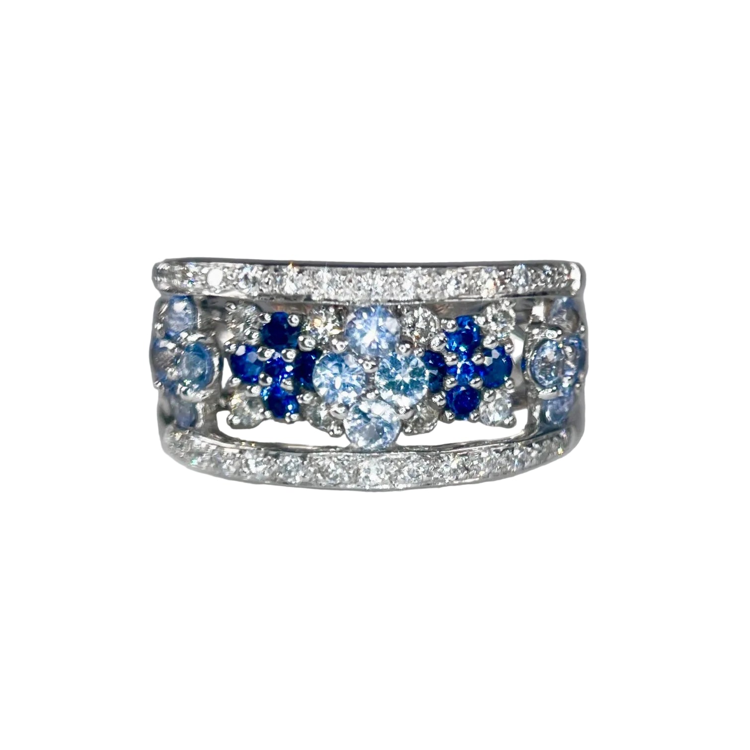 2604 K18WG Ring S1.05ct/D0.4ct 6.5g