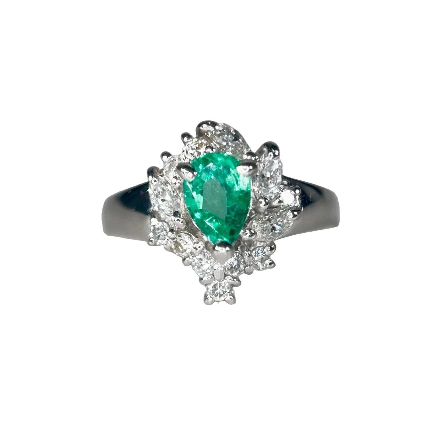 2604 Pt900 Ring E0.45ct/D0.4ct 4.9g