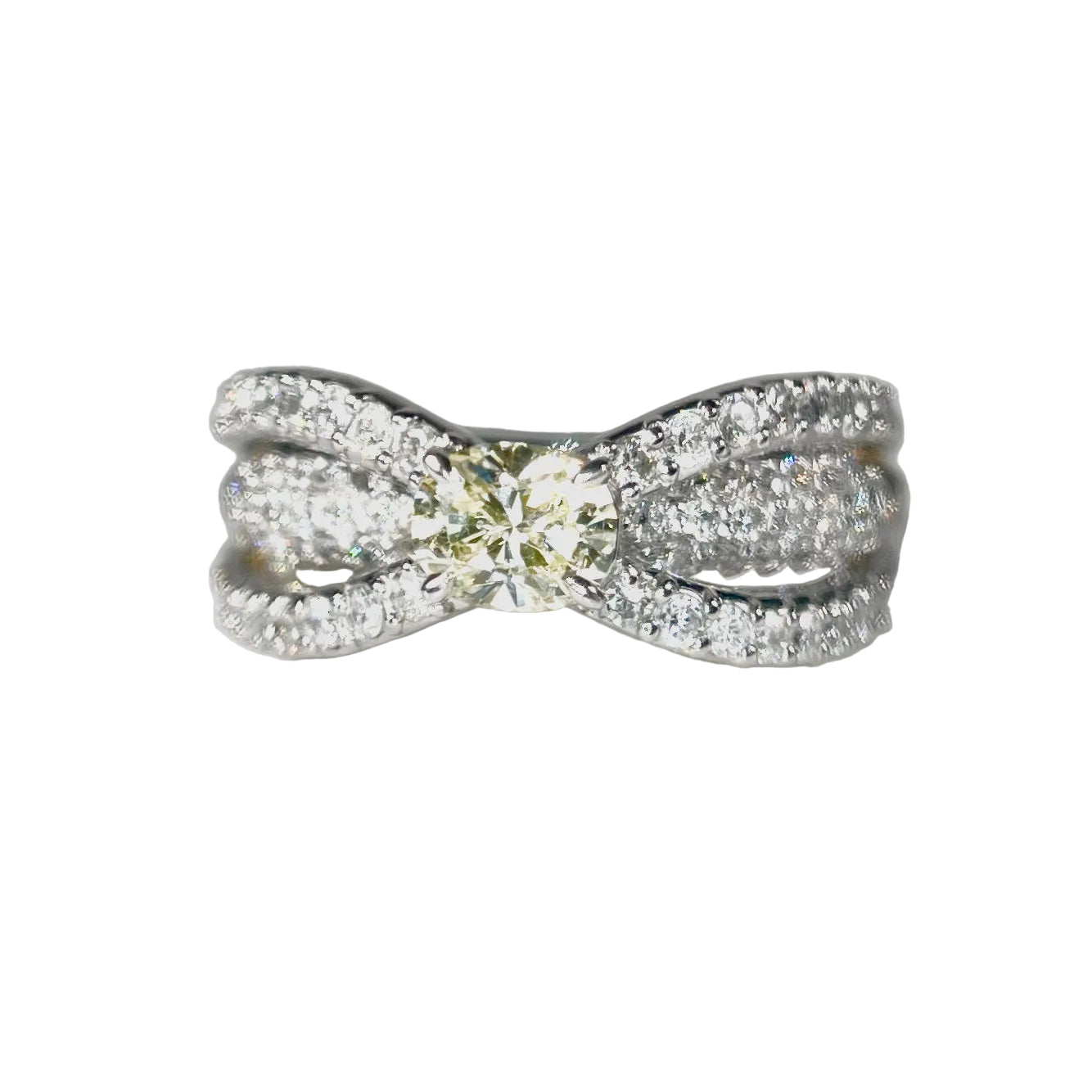 2604 Pt900 Ring D0.56ct/0.96ct 9.6g