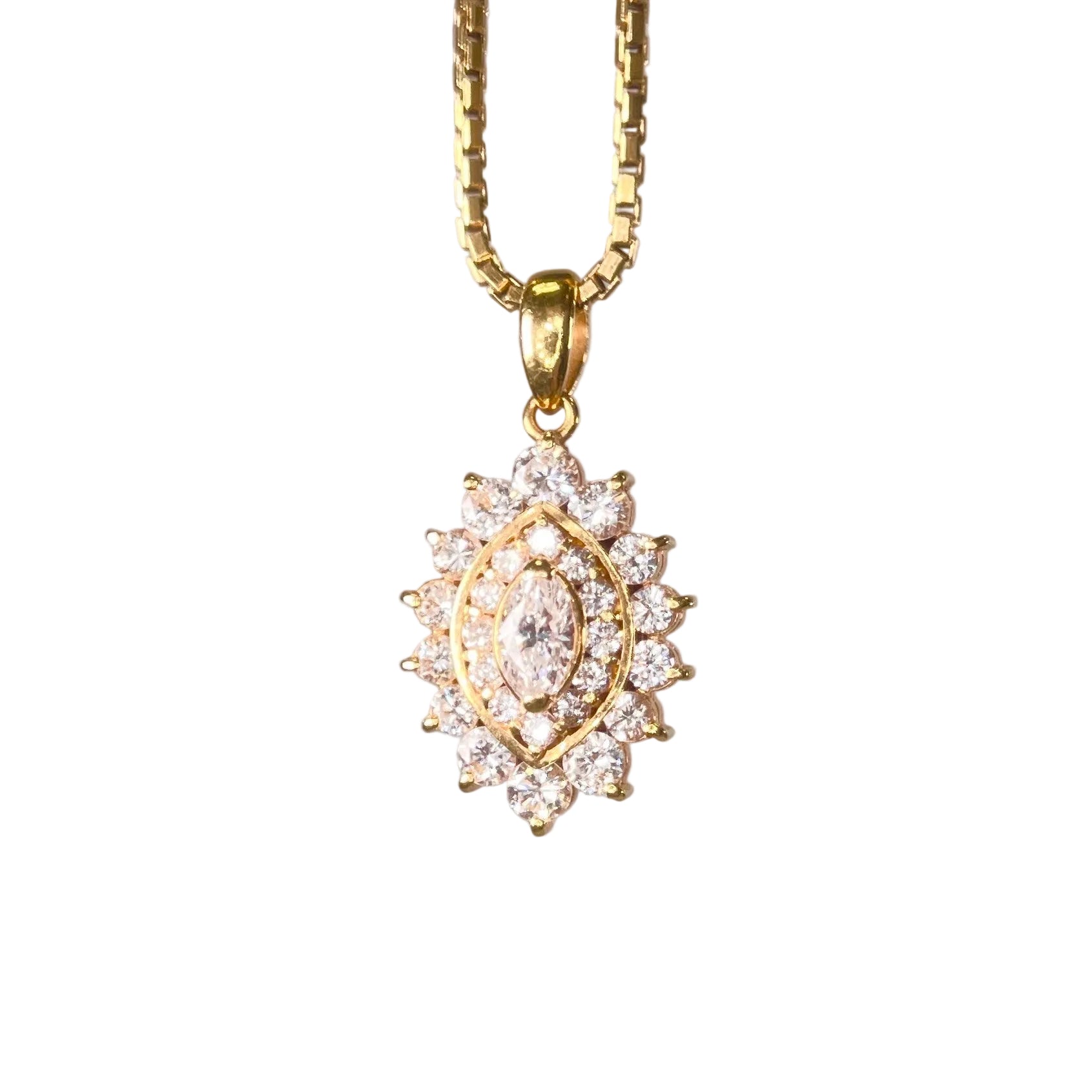 2511 Necklace K18 (750) Diamond 1ct 7.9g